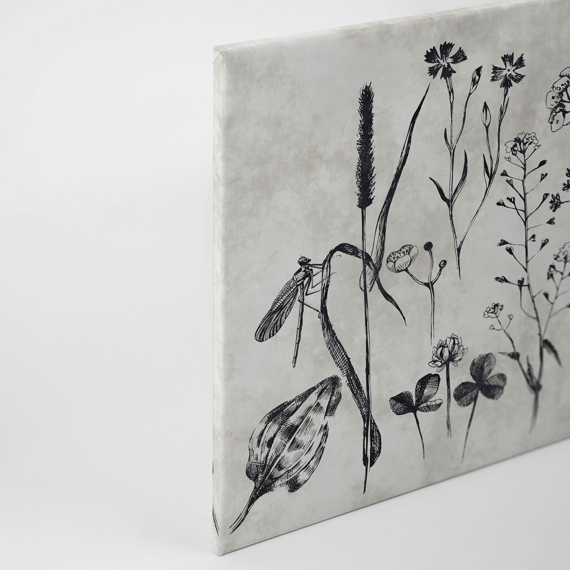 A.S. Création Leinwandbild »sketchpad« Gemälde | Kunst 1 Stk. tlg. Schwarz-Weiß Zeichnung Floral Keilrahmen Leinwand-Bild Wohnzimmer Wand