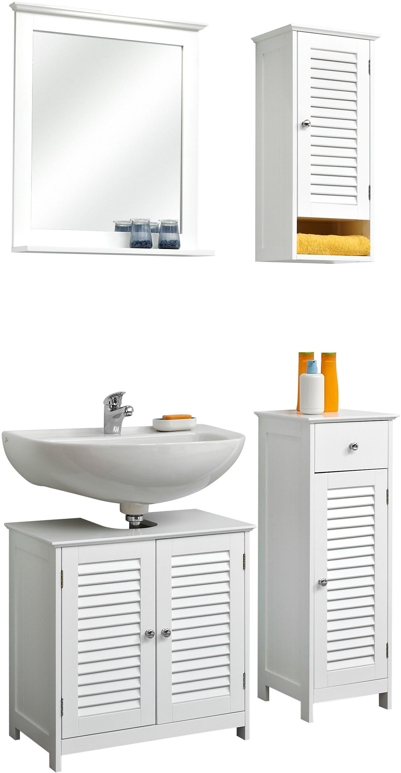 Saphir Badmöbel-Set »Quickset 928 4-teilig, Waschbeckenunterschrank mit Spi günstig online kaufen