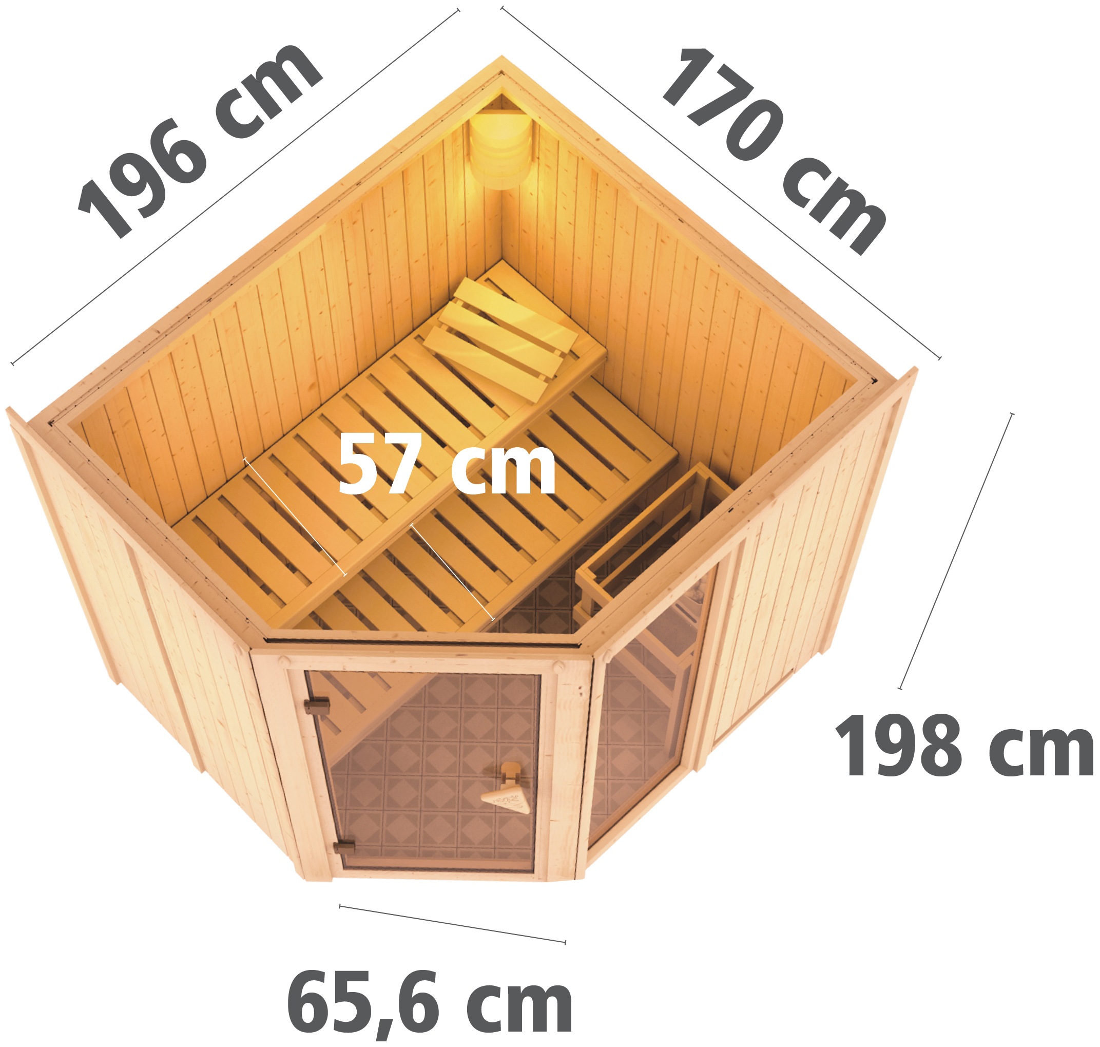 Karibu Sauna »Frigga 2« Set,  Ofen 9 kW integr. Strg