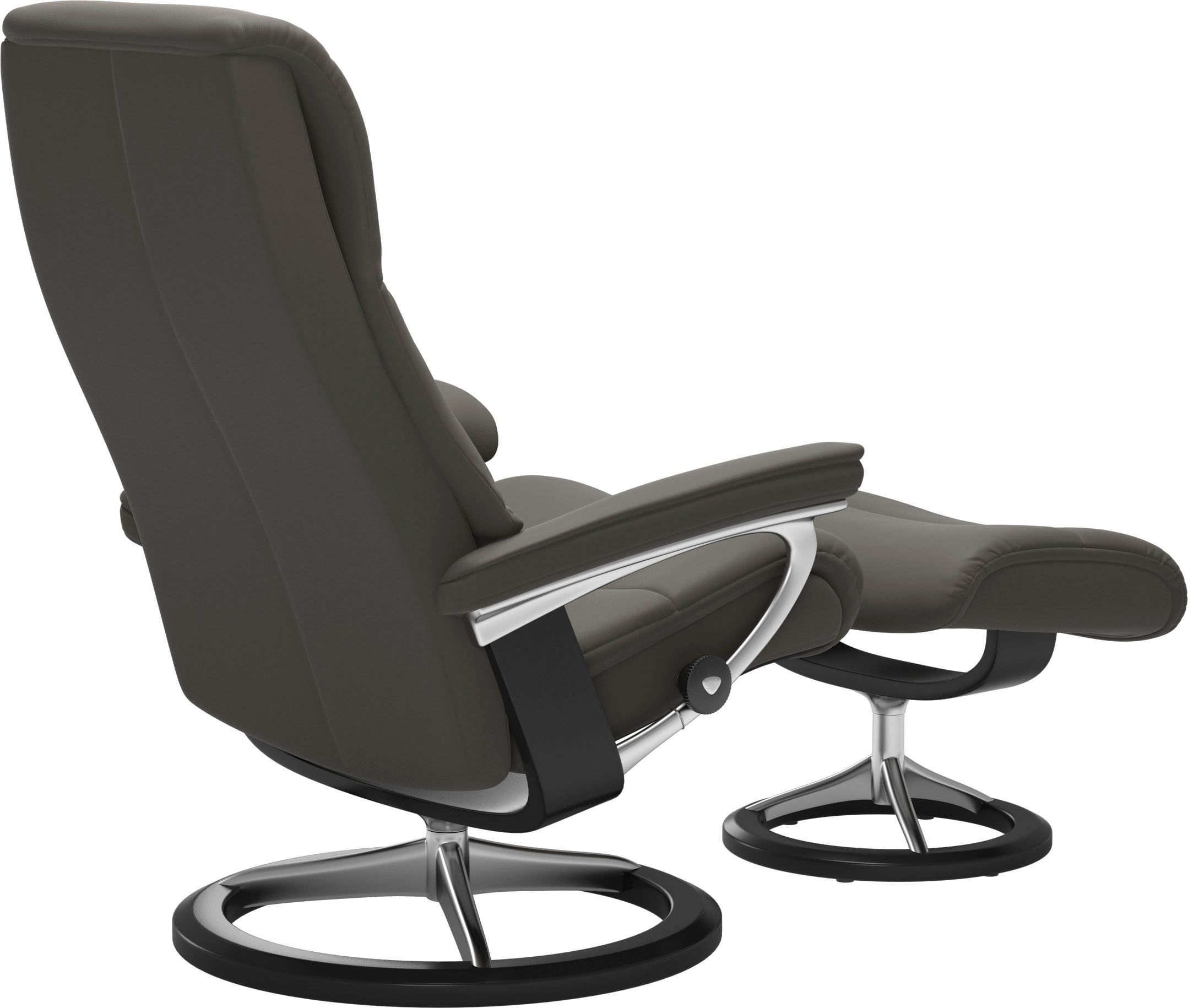 Stressless® Relaxsessel »View«, (Set, Relaxsessel mit Hocker), mit Signature Base, Größe M,Gestell Schwarz