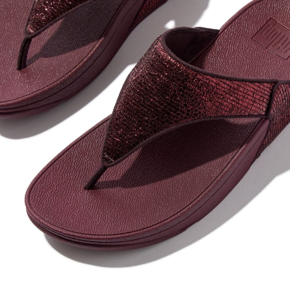 Fitflop Zehentrenner »LULU CRINKLED SHIMMER«, Slides, Badeschuh mit Glitter