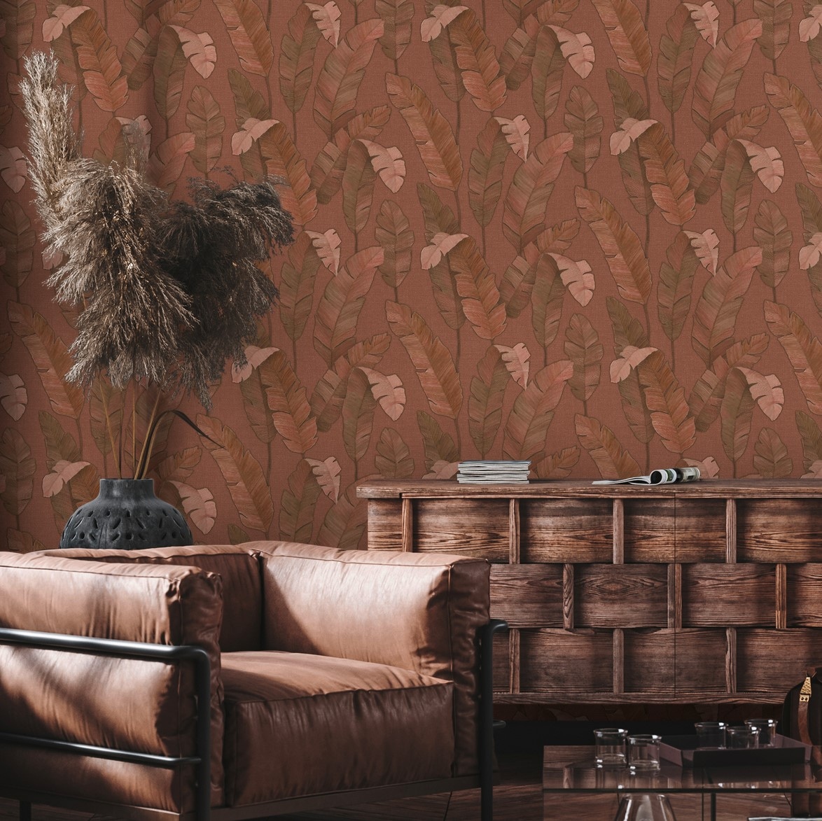 living walls Vliestapete »Metropolitan Stories. Travel Styles. Blättertapete«, matt-gemustert-neutral, Tapete Floral Modern Chic 3D-Effekt Strukturiert Elegant Tapeten Flur