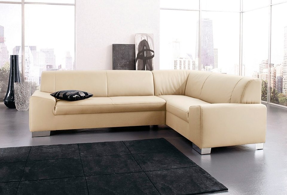 DOMO collection Ecksofa »Alisson, zeitlose Optik, flache Armlehnen, L-Form« günstig online kaufen