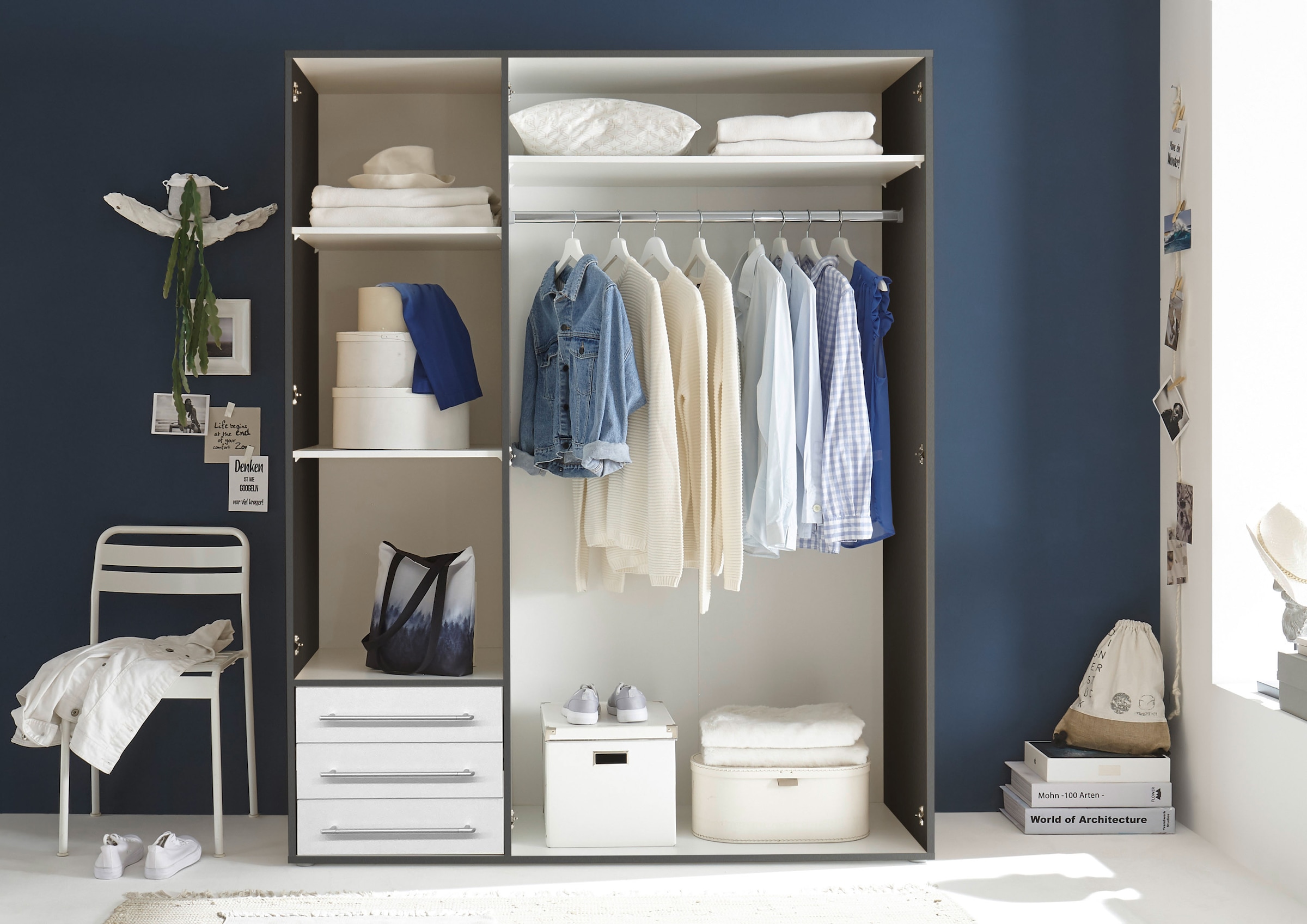 Schlafkontor Drehtürenschrank »Lyss Schrank, Kleiderschrank mit Drehtüren«, in verschiedenen Farben und Größen erhältlich