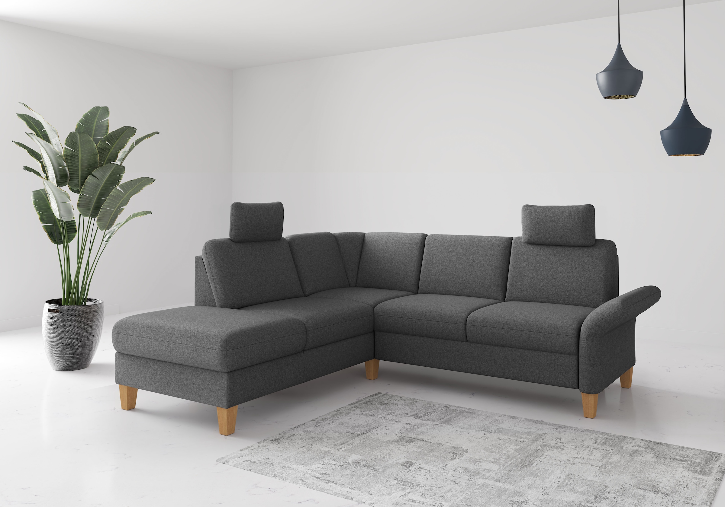 Home affaire Ecksofa »Rochelle«, wahlweise mit Armlverstellung, Klappbett m günstig online kaufen