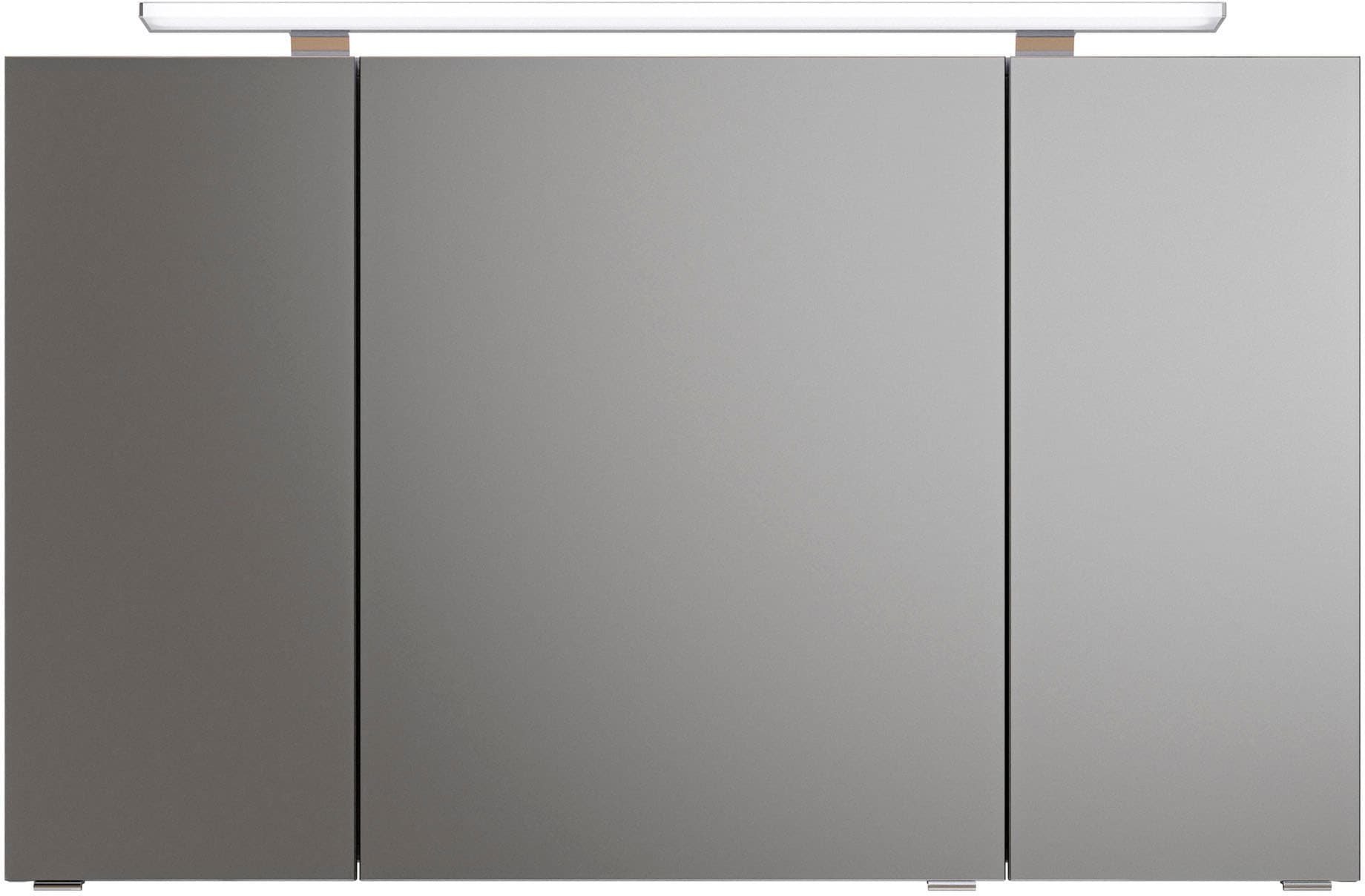 Saphir Badmöbel-Set »Serie 6025 2-teilig Mineralmarmor-Waschtisch mit LED-Spiegelschrank«, (2 St.), Waschplatz 117cm breit, 2 Schubladen, 3 Spiegel-Türen, inkl Türdämpfer