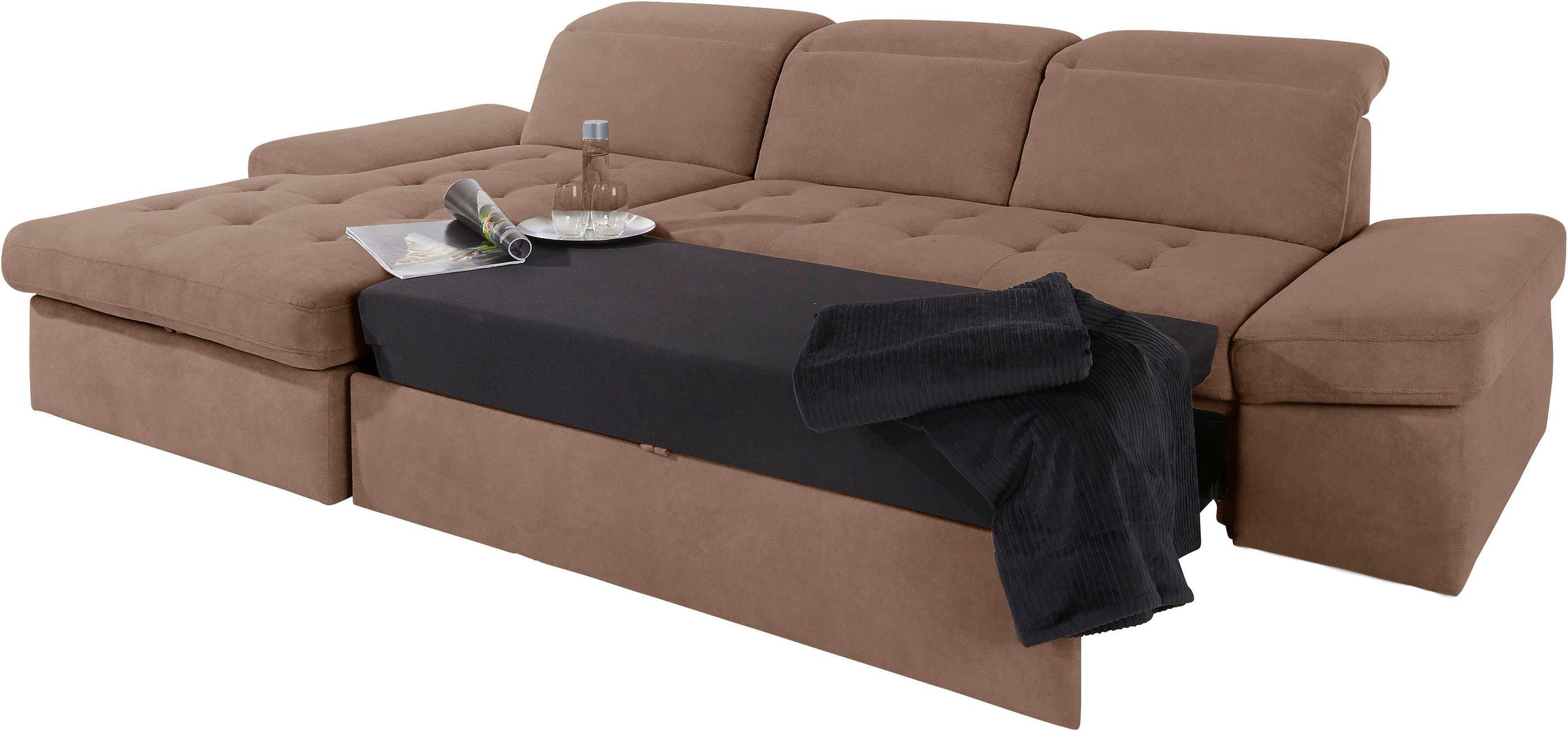 sit&more Ecksofa »Stardust L-Form«, wahlweise mit Bettfunktion und Bettkasten