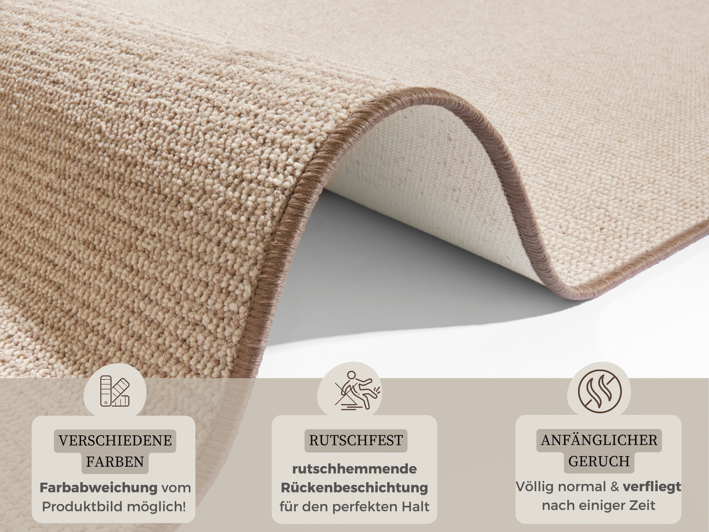 HANSE Home Läufer »Bouclé«, rechteckig, 5 mm Höhe, rutschfest, Sisal Optik, Teppich, Küche, Flur, schlicht, umkettelt