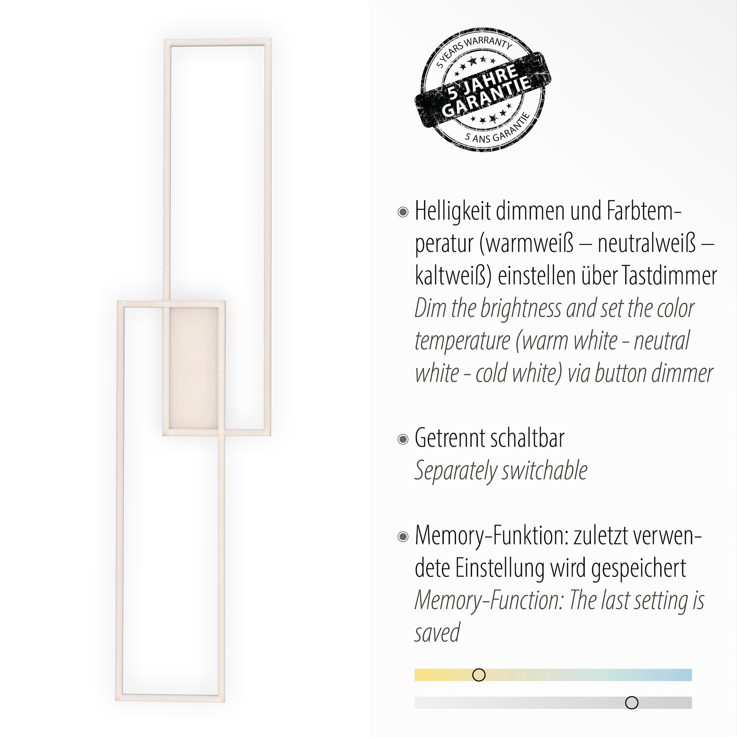 JUST LIGHT Deckenleuchte »ASMIN«, 3 flammig, Leuchtmittel LED-Board-LED-Board | LED fest integriert, CCT - über Fernbedienung, dimmbar, Serienschalter, Memory