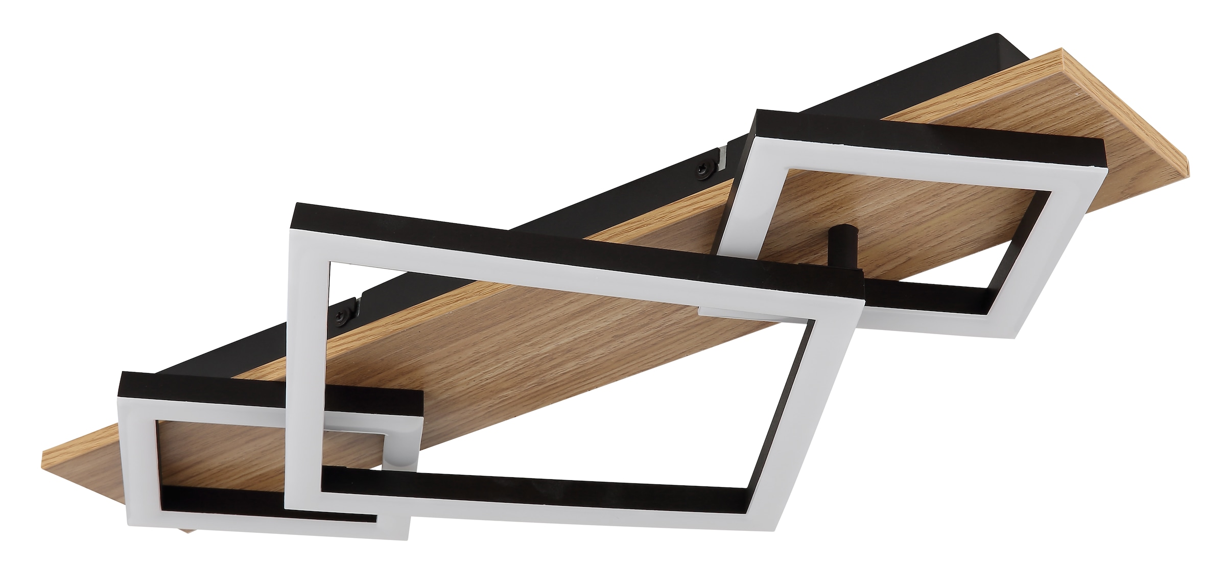 GLOBO LIGHTING LED Deckenleuchte »BEATRIX I«, Leuchtmittel LED-Modul | LED fest integriert, Deckenlampe/holzoptik/schwarz/3000K/Quadrate