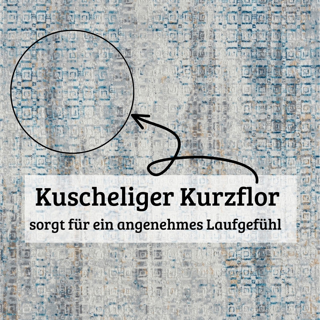 OTTO home Teppich »Jaxyn« rechteckig 8 mm Höhe Kurzflor, modernes Design, pflegeleicht, Wohnzimmer