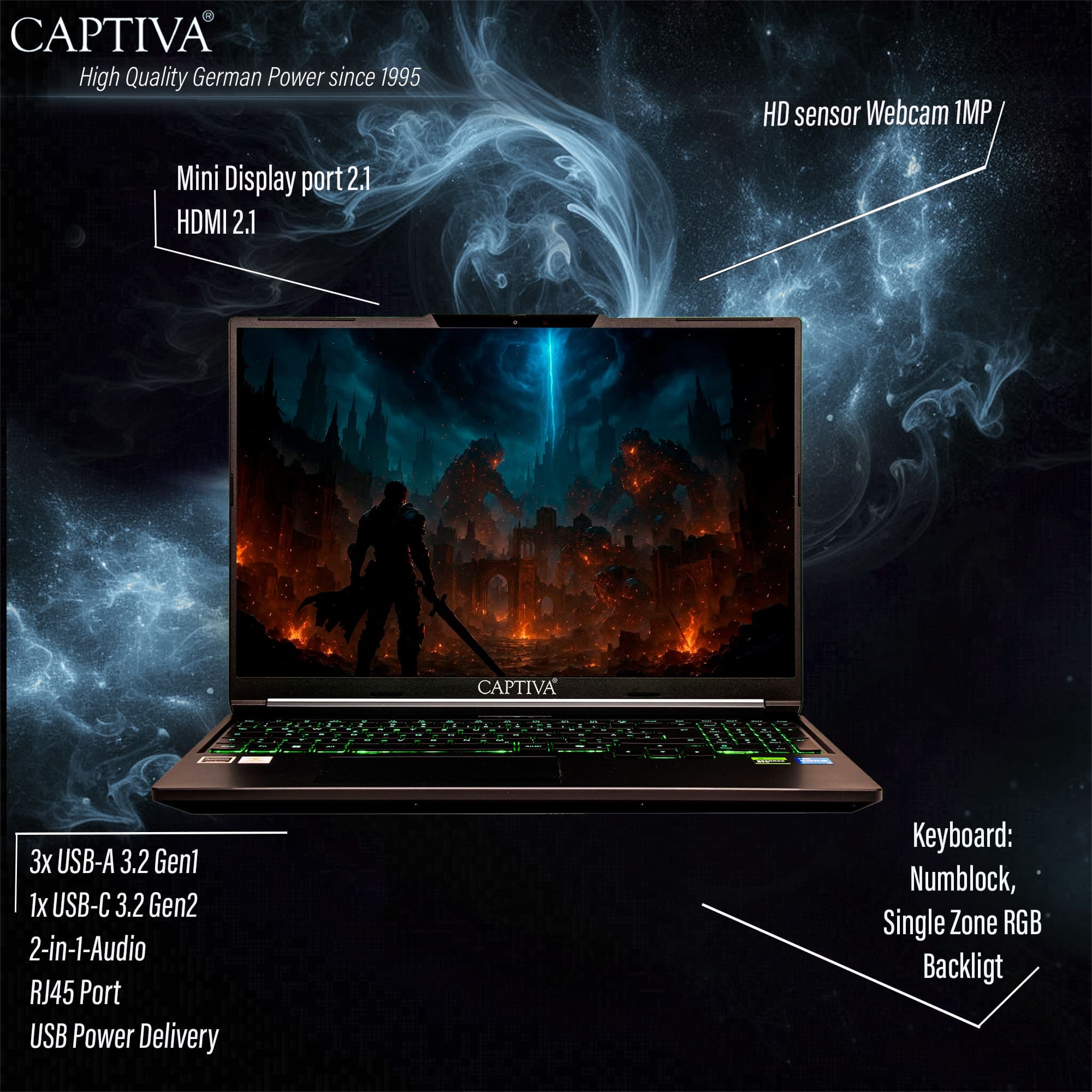 CAPTIVA Gaming-Notebook »Highend Gaming I94-238GE« Intel Core i7 1.000 GB SSD