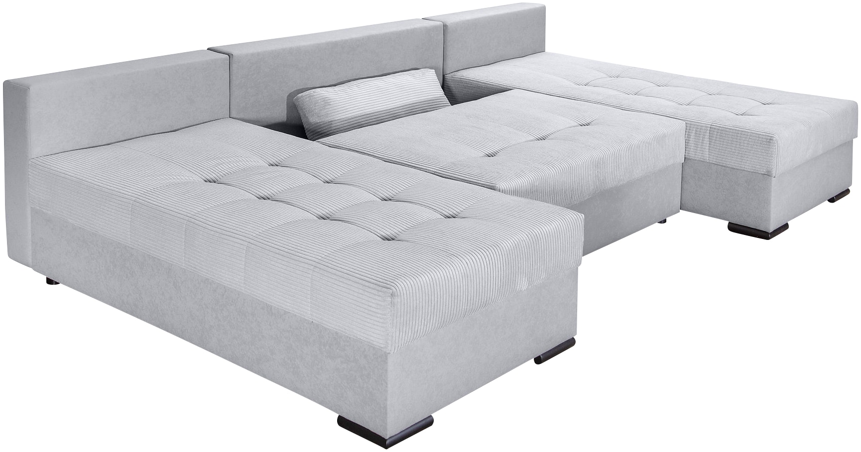 COLLECTION AB Wohnlandschaft »Josy, U-Form, Schlafsofa mit Bettkasten«, (Cord-/Mix), flexible Recamiere, Breite: 269cm, inklusive Rückenkissen, Cord/Mix