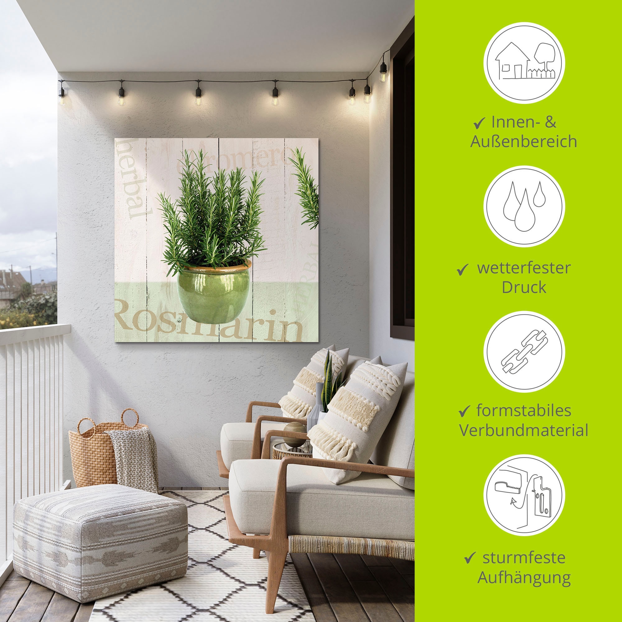 Artland Wandbild »Rosmarin«, Pflanzen, (1 St.), als Alubild, Outdoorbild, Leinwandbild, Poster in verschied. Größen