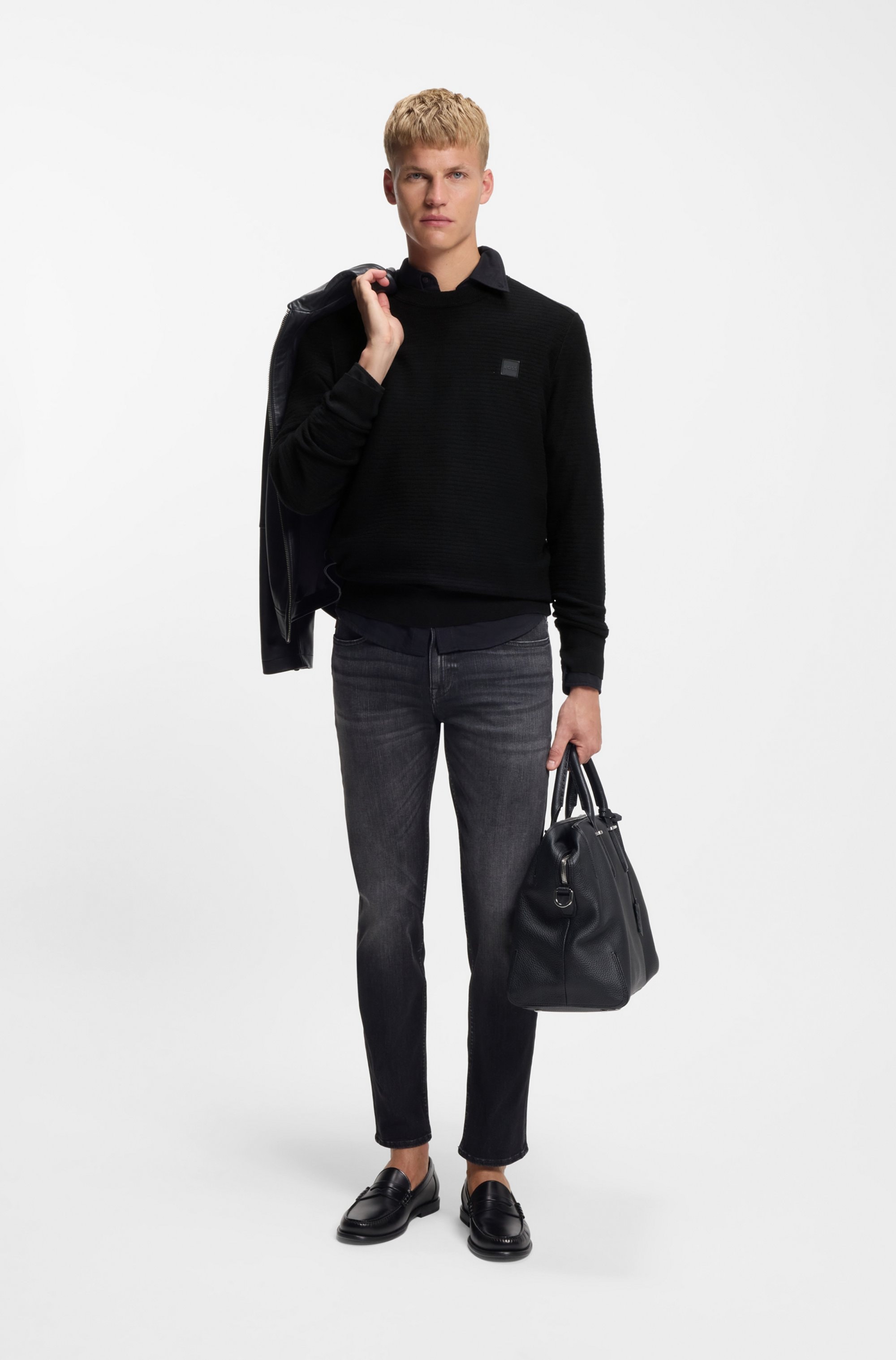 BOSS ORANGE Strickpullover »Anion« mit BOSS-Badge