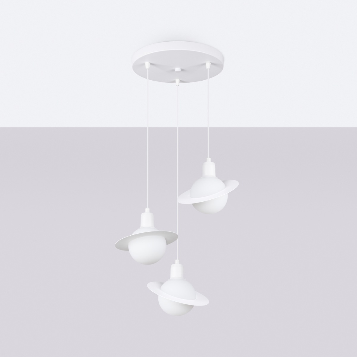 SOLLUX lighting Pendelleuchte »Pendelleuchte HYPERION 3P Weiß«, 3 flammig, günstig online kaufen