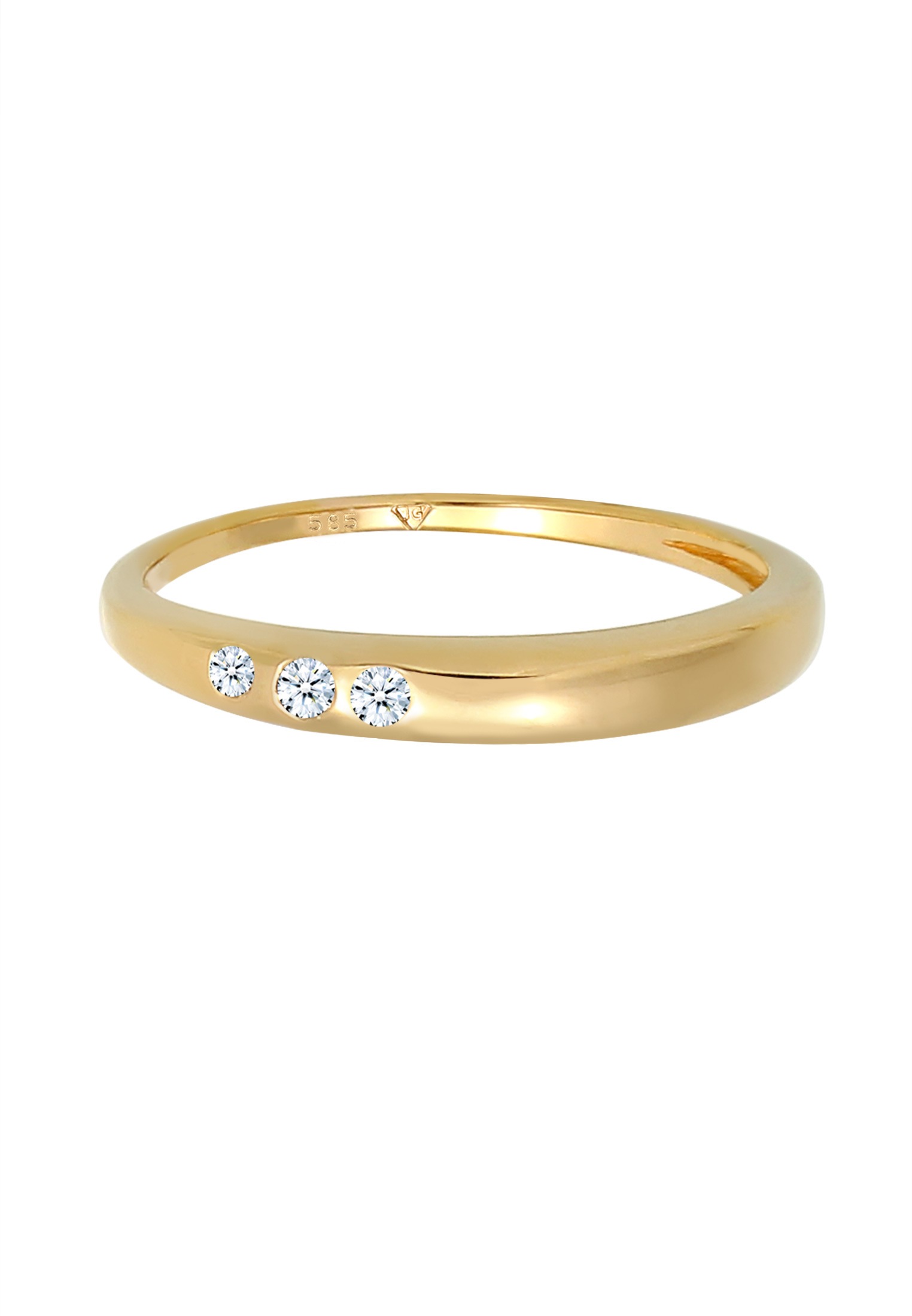 Elli DIAMONDS Verlobungsring »Verlobung Trio Diamant (0.06 ct.) 585 Gelbgold«