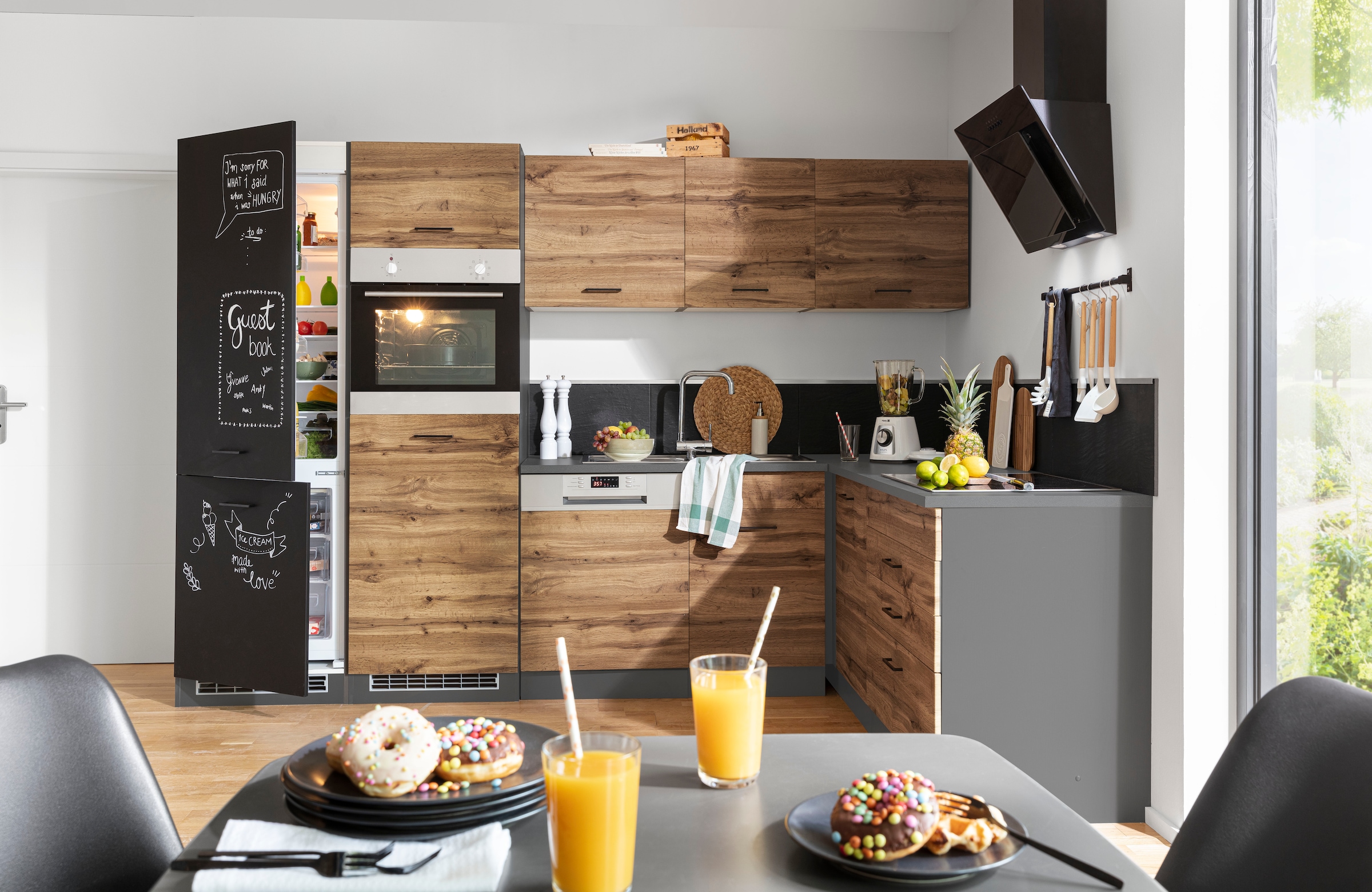 KOCHSTATION Winkelküche »KS-Trier«, mit E-Geräten, Stellbreite 290/190 cm