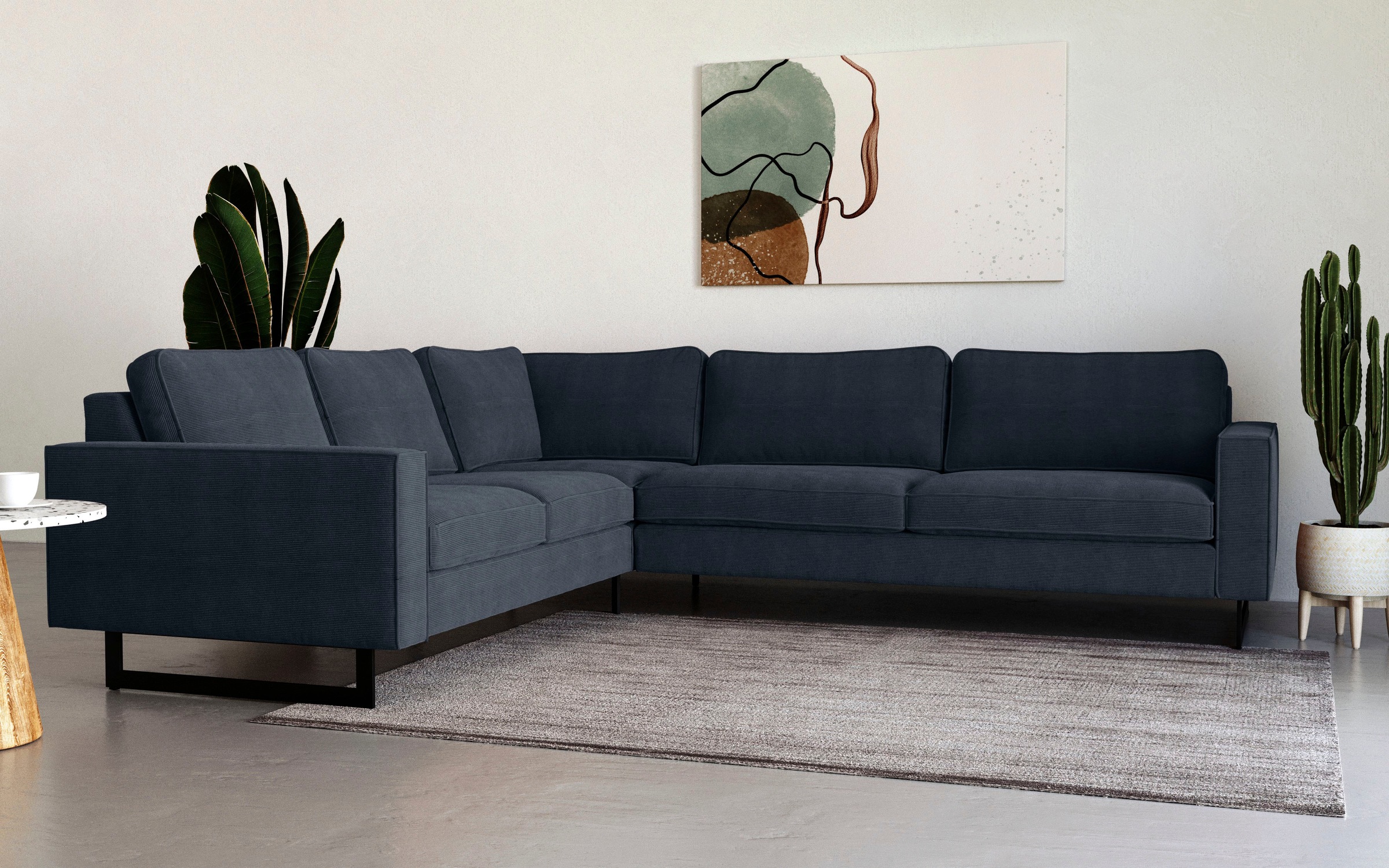 Places of Style Ecksofa »Pinto, XXL, 250/290 cm, langer Schenkel, Ottomane« günstig online kaufen