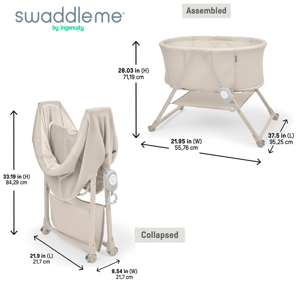 ingenuity Baby-Reisebett »Snooze & Stow™ Easy-Folding Bassinet, beige« faltbar
