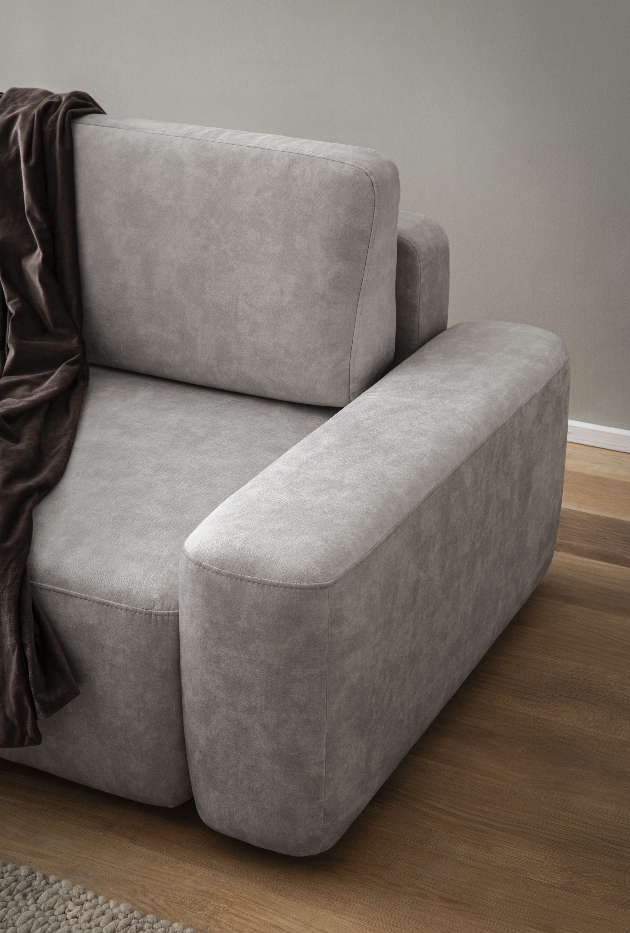 INOSIGN Ecksofa »TORGE (264cm), Schlafsofa in Cord, Samtvelours o Struktur fein, L-Form«, Schlaffunktion, Bettkasten, Liegefläche: 125/210 cm