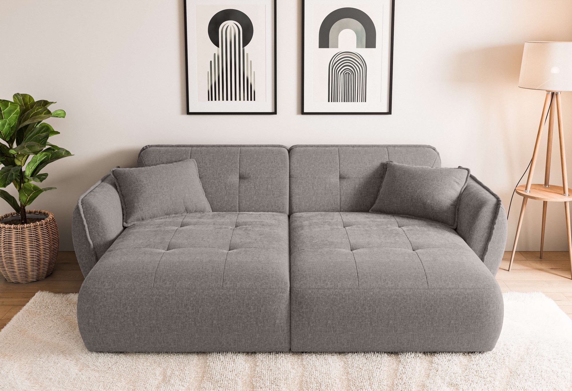 Home affaire Big-Sofa »MIRELDA Design-Sofa mit Steppungen, extra tief, Brei günstig online kaufen