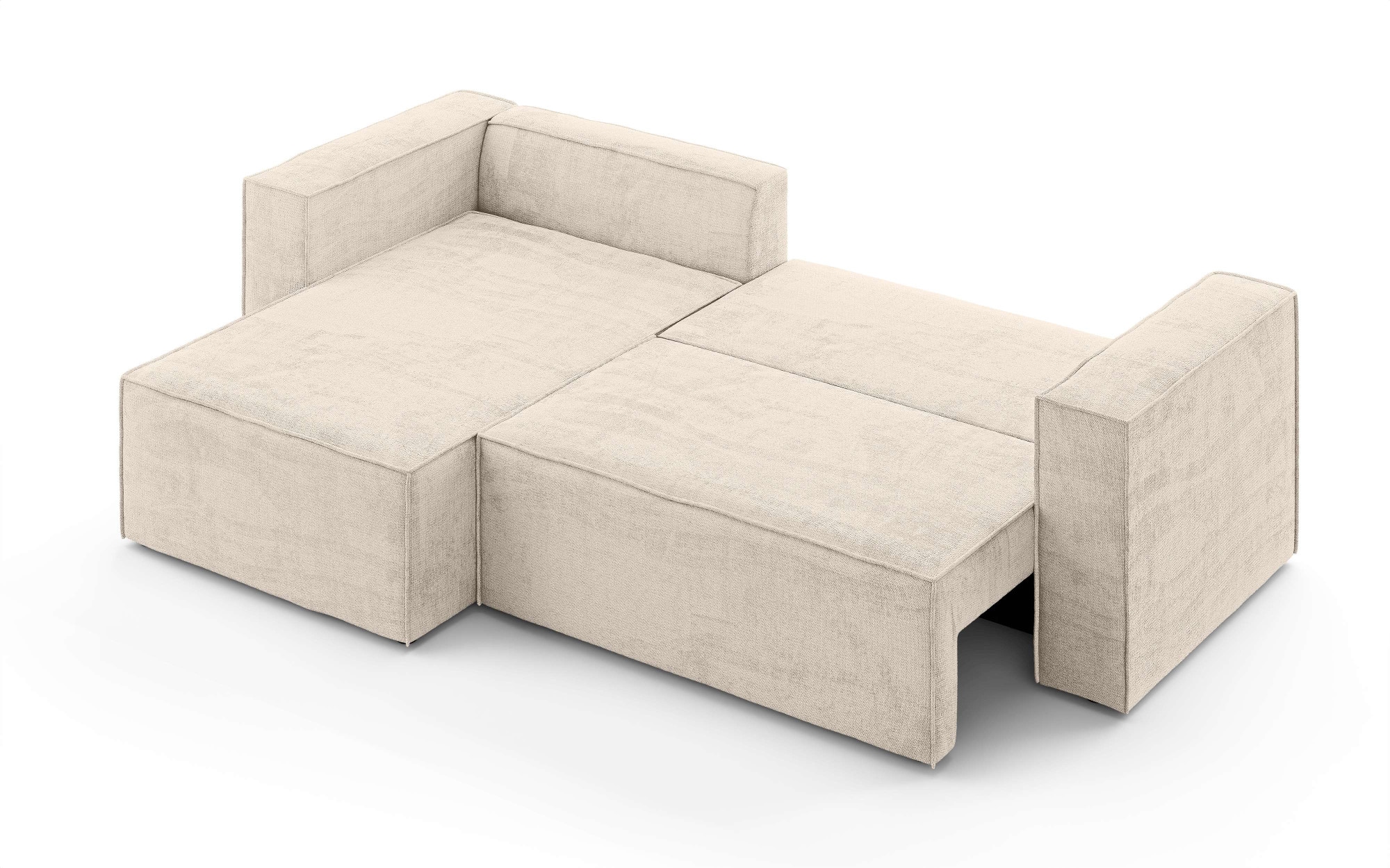 INOSIGN Ecksofa »LINCOLNVILLE mit Bettfunktion und Bettkasten, Maße B/H/T 244/76/150 cm«, L-Form mit Wellenunterfederung, Recamiere beidseitig montierbar