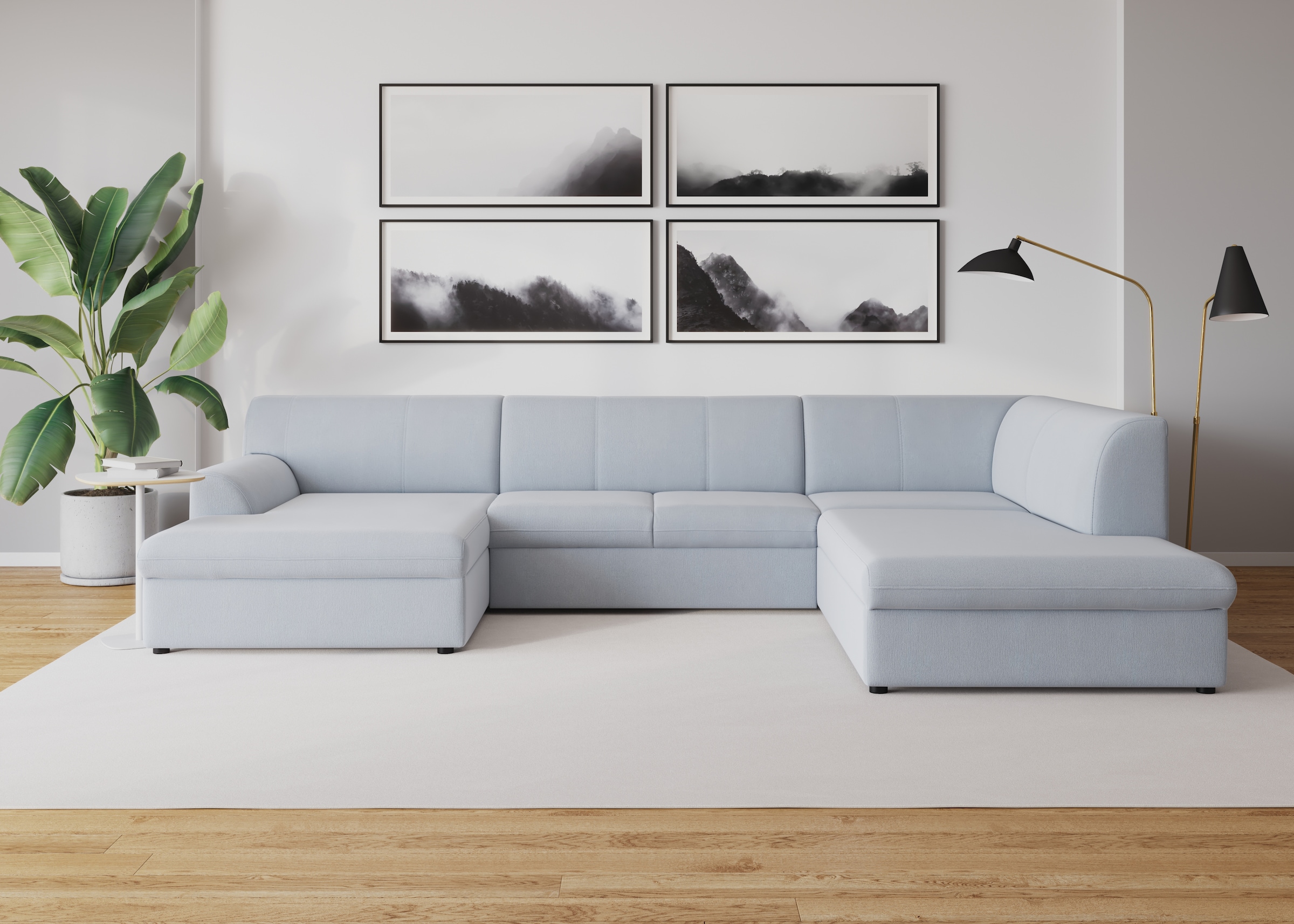 DOMO collection Wohnlandschaft "Topper, elegant und zeitlos, komfortabel, U günstig online kaufen