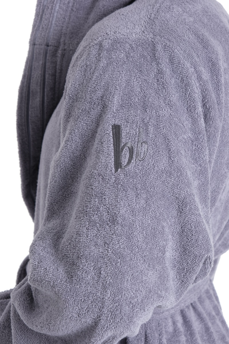 Bruno Banani Herrenbademantel »Clement, ideal für Sauna & Spa, Hotelbademantel, Morgenmantel«, (1 St.), 100% Baumwolle, einfarbig, glänzende Streifen-Bordüre, Taschen, S-4XL
