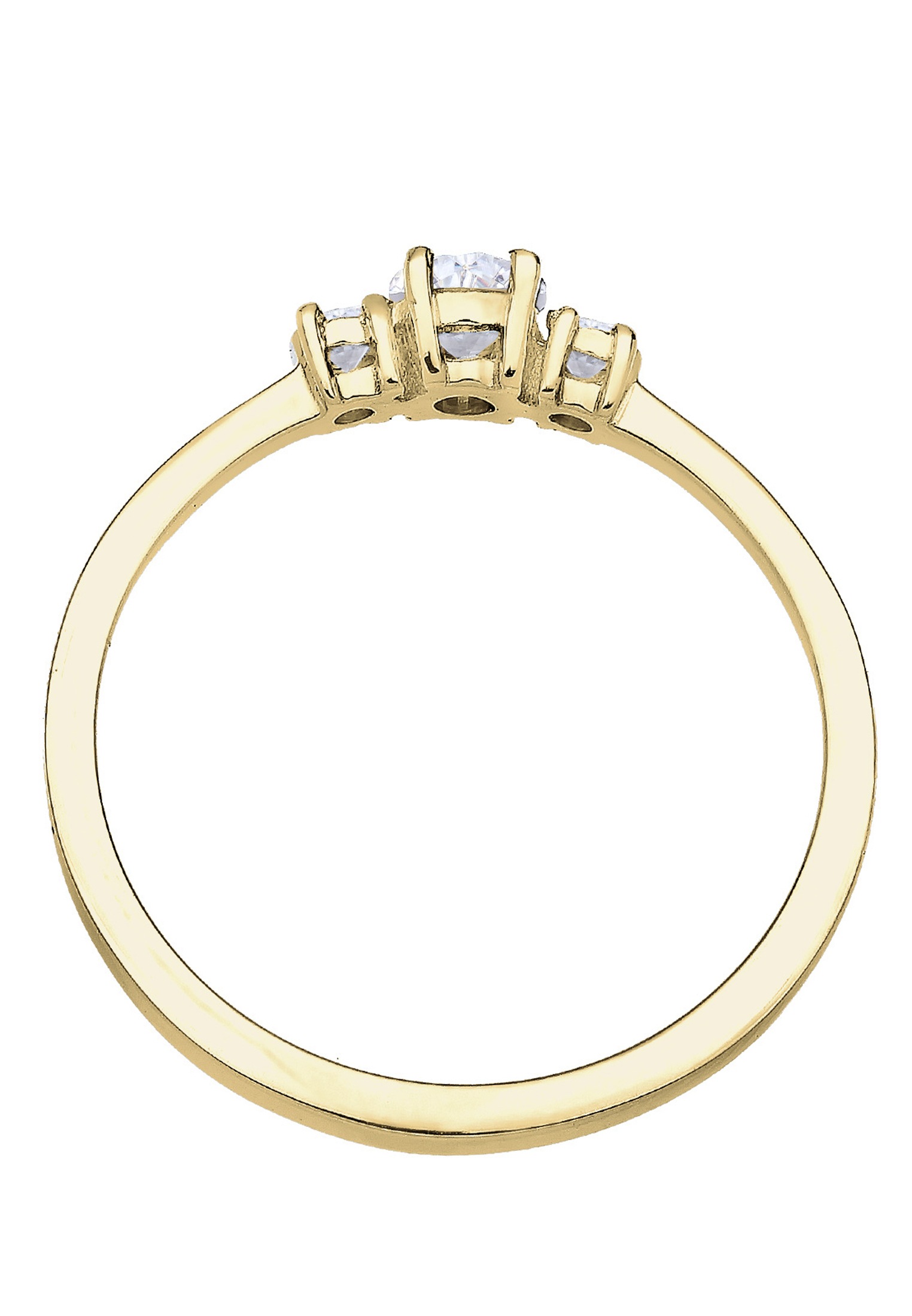 Elli Premium Fingerring »Zirkonia Weiß 375 Gelbgold«