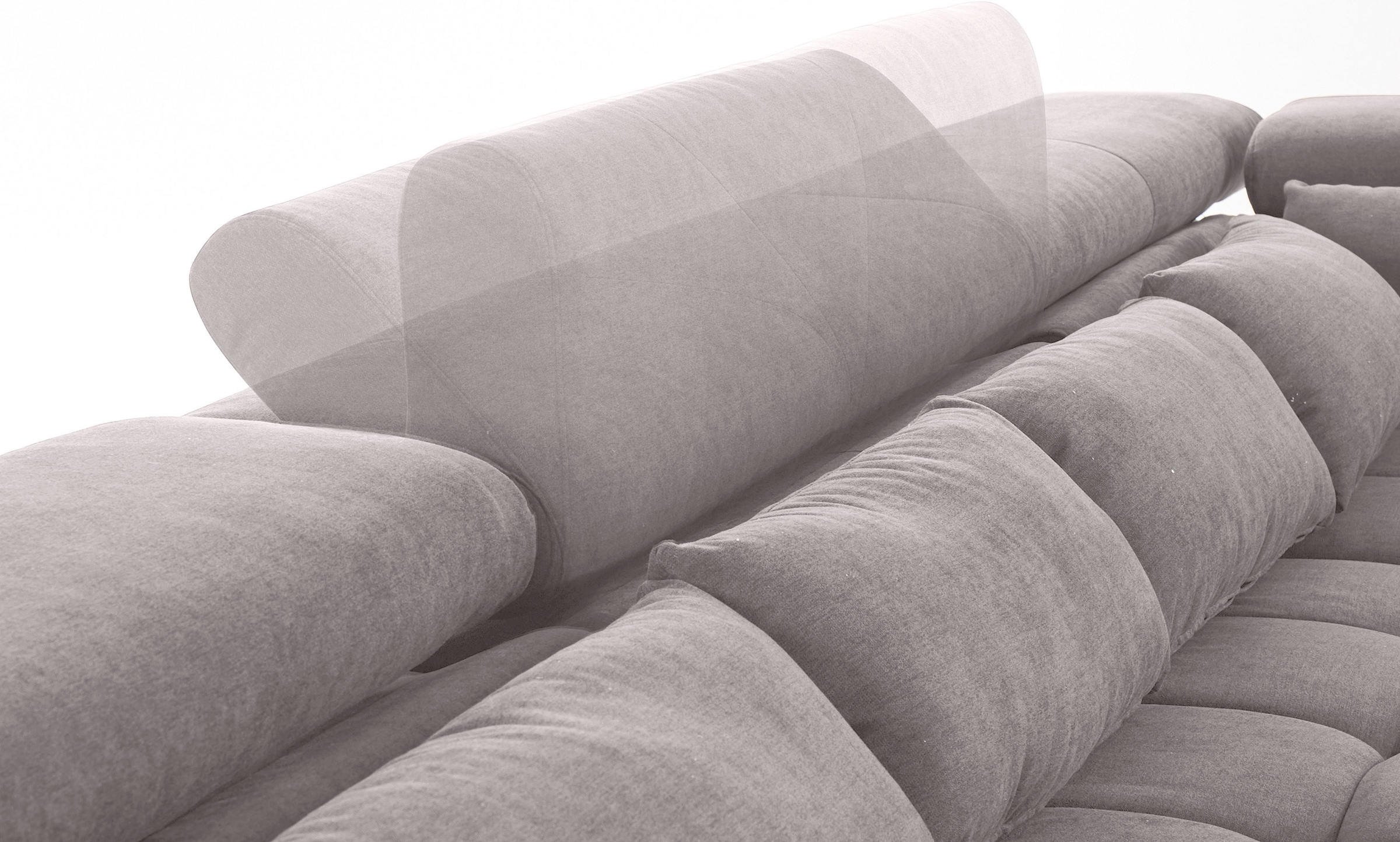 COTTA Wohnlandschaft »Orion U-Form«, mit Kopfteilverstellung & 6 Nierenkissen