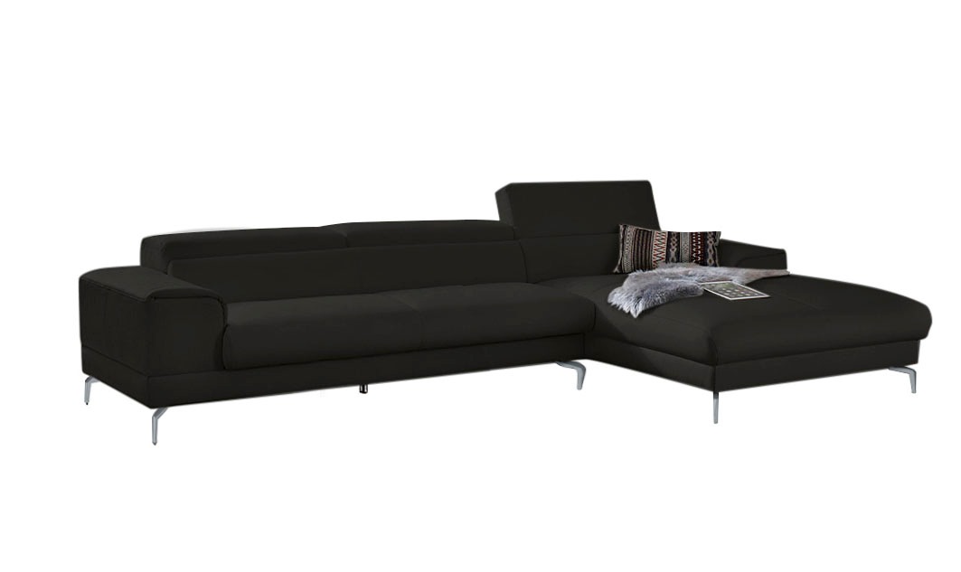 W.SCHILLIG Ecksofa »piedroo, Designsofa mit tollem Sitzkomfort, bequem und elegant, L-Form«, Kopfteilverstellung, wahlweise mit Sitztiefenverstellung, Breite 343cm