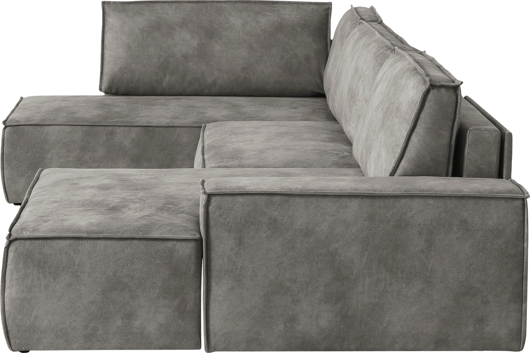 Home affaire Wohnlandschaft »SHERWOOD 329 cm, U-Form, Schlafsofa,«, Schlaffunktion m. Bettkasten (194x139 cm), Cord, Vintage, Samtvelours