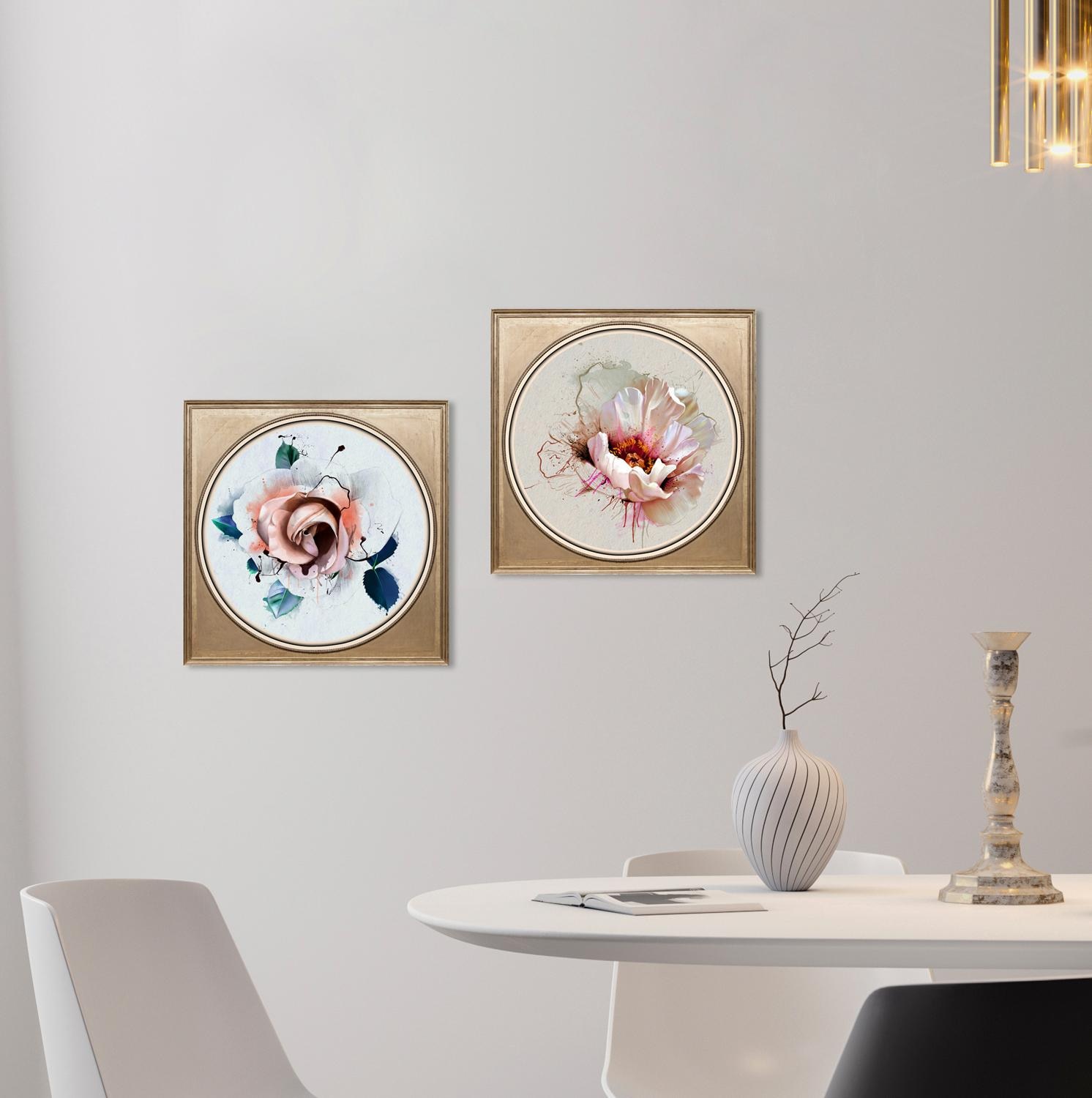 queence Acrylglasbild »Rose Pastell«, Blumen-Blumenbilder-Kunst-Pflanzen-Pflanzenbilder-Gemälde, Fine Art-Print in Galeriequalität