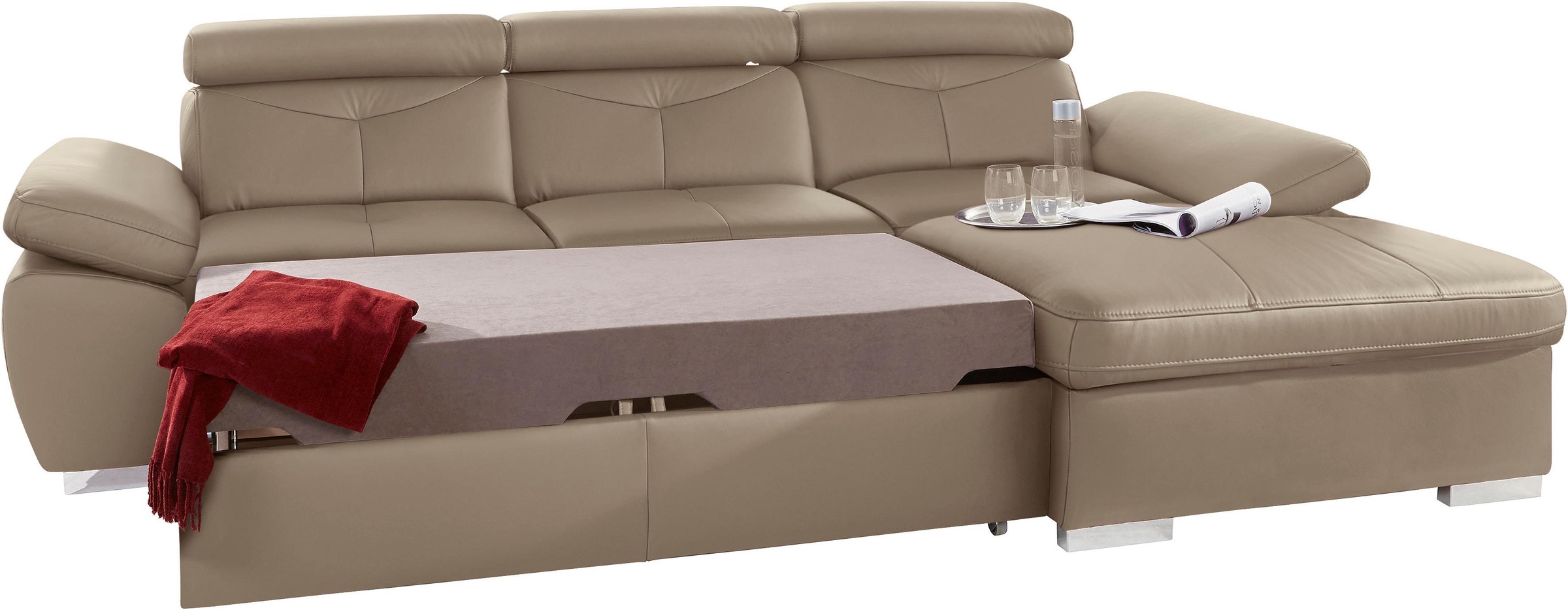 exxpo - sofa fashion Ecksofa »Spring, super bequem, mit Armteil- und Kopfte günstig online kaufen