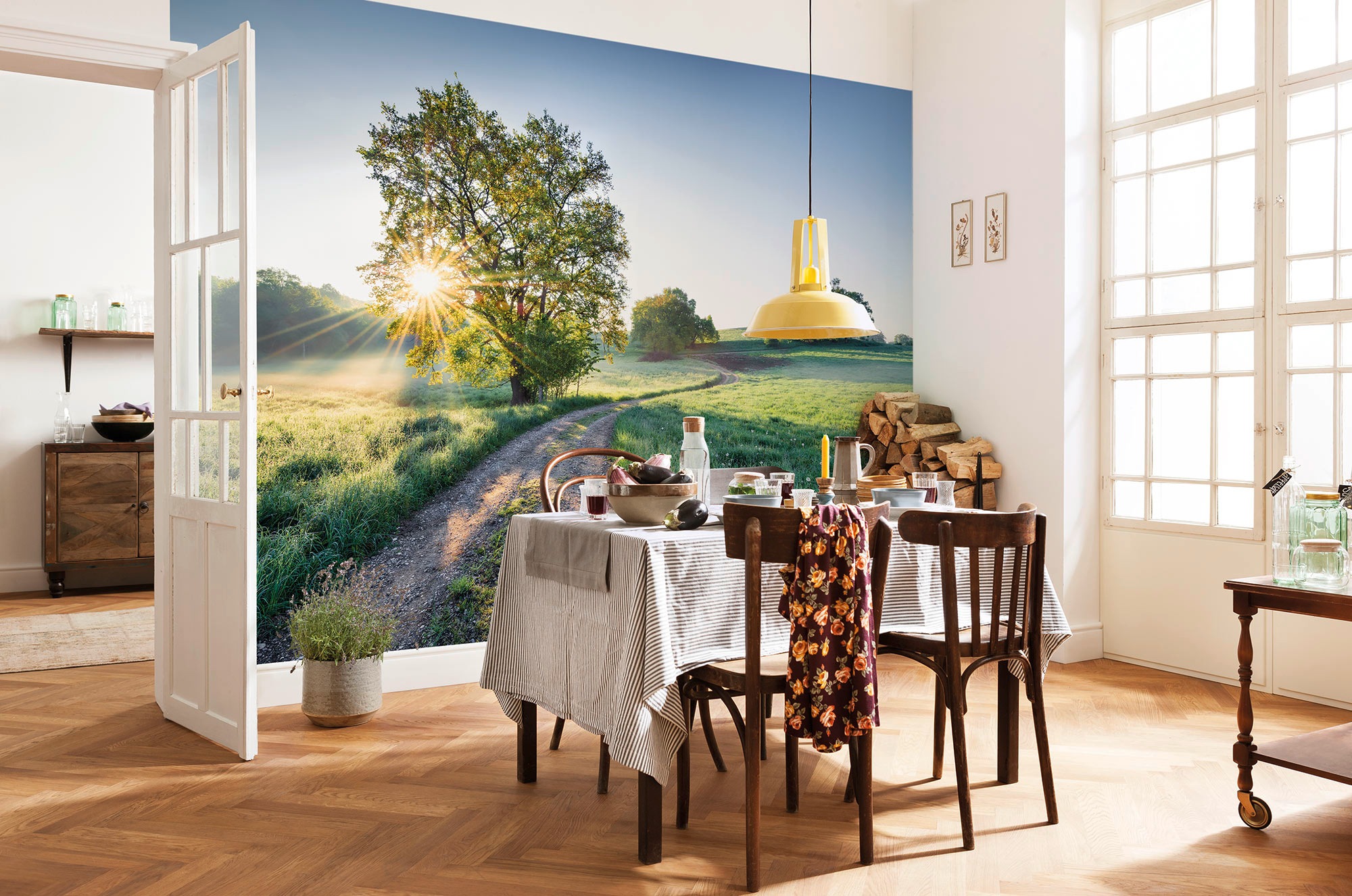 Komar Fototapete »Meadow Trail - Größe 368 x 254 cm«, bedruckt, Wohnzimmer, günstig online kaufen