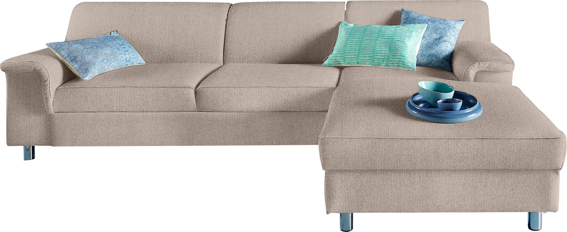 DOMO collection Ecksofa »Jamie, modern und elegant, Fußhöhe 9cm, L-Form,« w günstig online kaufen