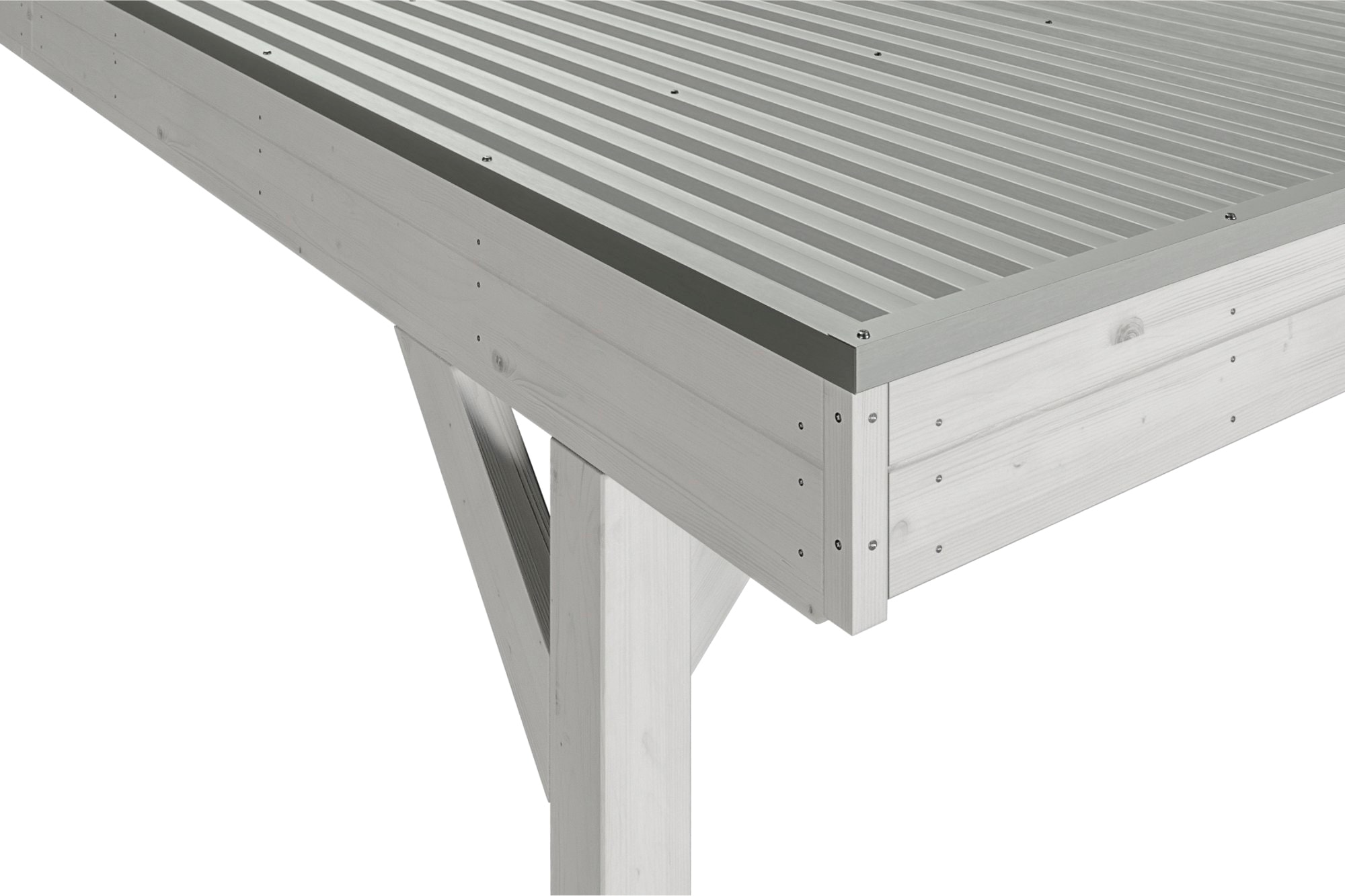 Skanholz Einzelcarport »Grunewald«, Leimholz-Nordisches Fichtenholz, weiß, mit Aluminiumdach