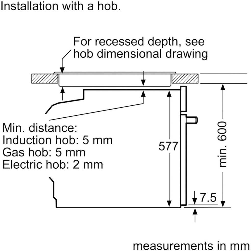 BOSCH Dampfbackofen »HSG636B«, Serie 8, mit Teleskopauszug nachrüstbar, ecoClean Direct, 4D-Heißluft-Eco-Ober-/Unterhitze Eco-Umluft-Infra-Grill-Großflächengrill-Kleinflächengrill-Pizzastufe-Sanftgaren-Vorwärmen-Warmhalten, mit Auftaufunktion