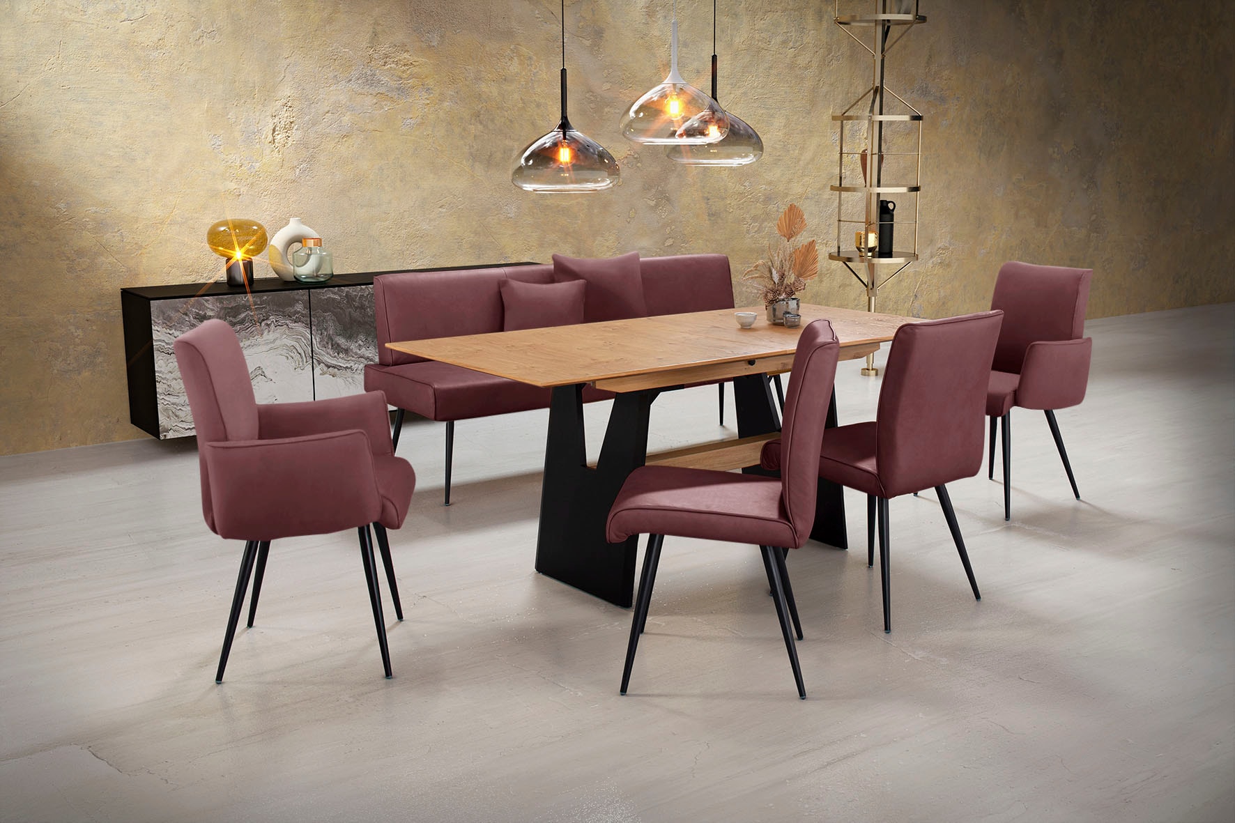 K+W Komfort & Wohnen Essgruppe »Giacomo I« 6 Stk. tlg. 2 Stühle und 2 Armle günstig online kaufen