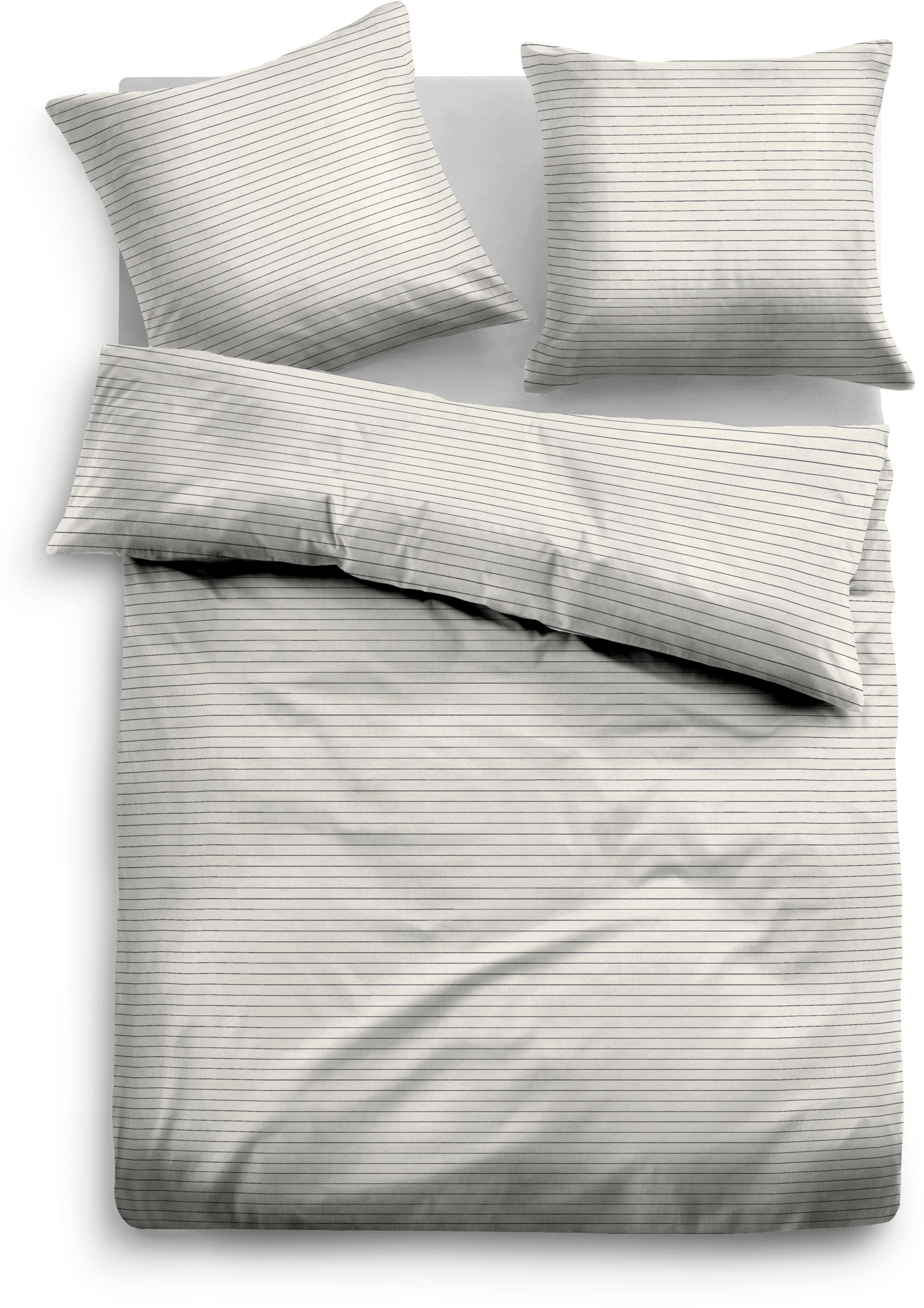 TOM TAILOR HOME Bettwäsche »TRUE STRIPES«, kuschelig + warm, Reißverschluss, Melange, made in Germany