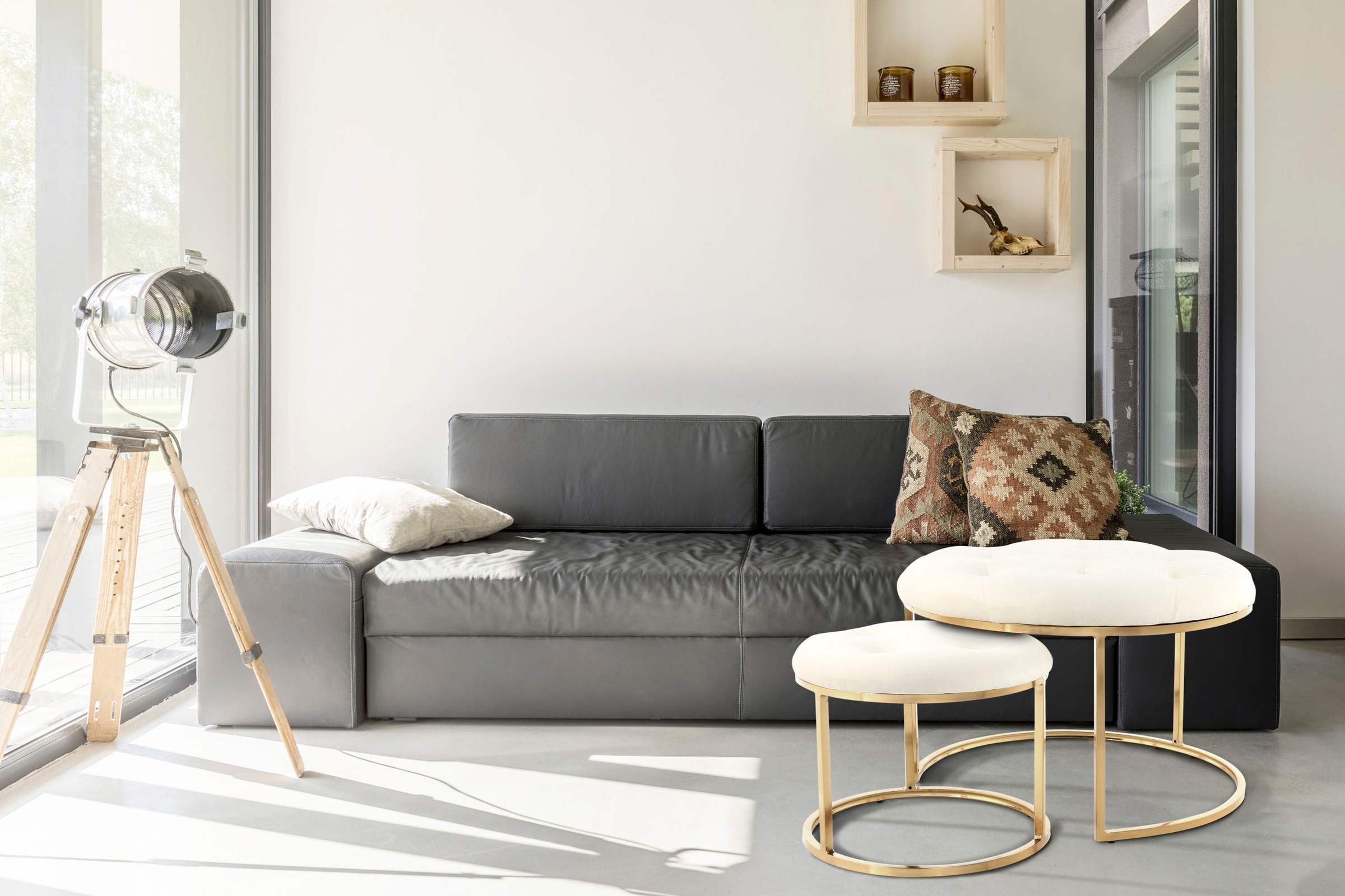 Kayoom Sitzhocker »Hocker Myla 2er-Set, praktisch ineinander schiebbar«, (S günstig online kaufen