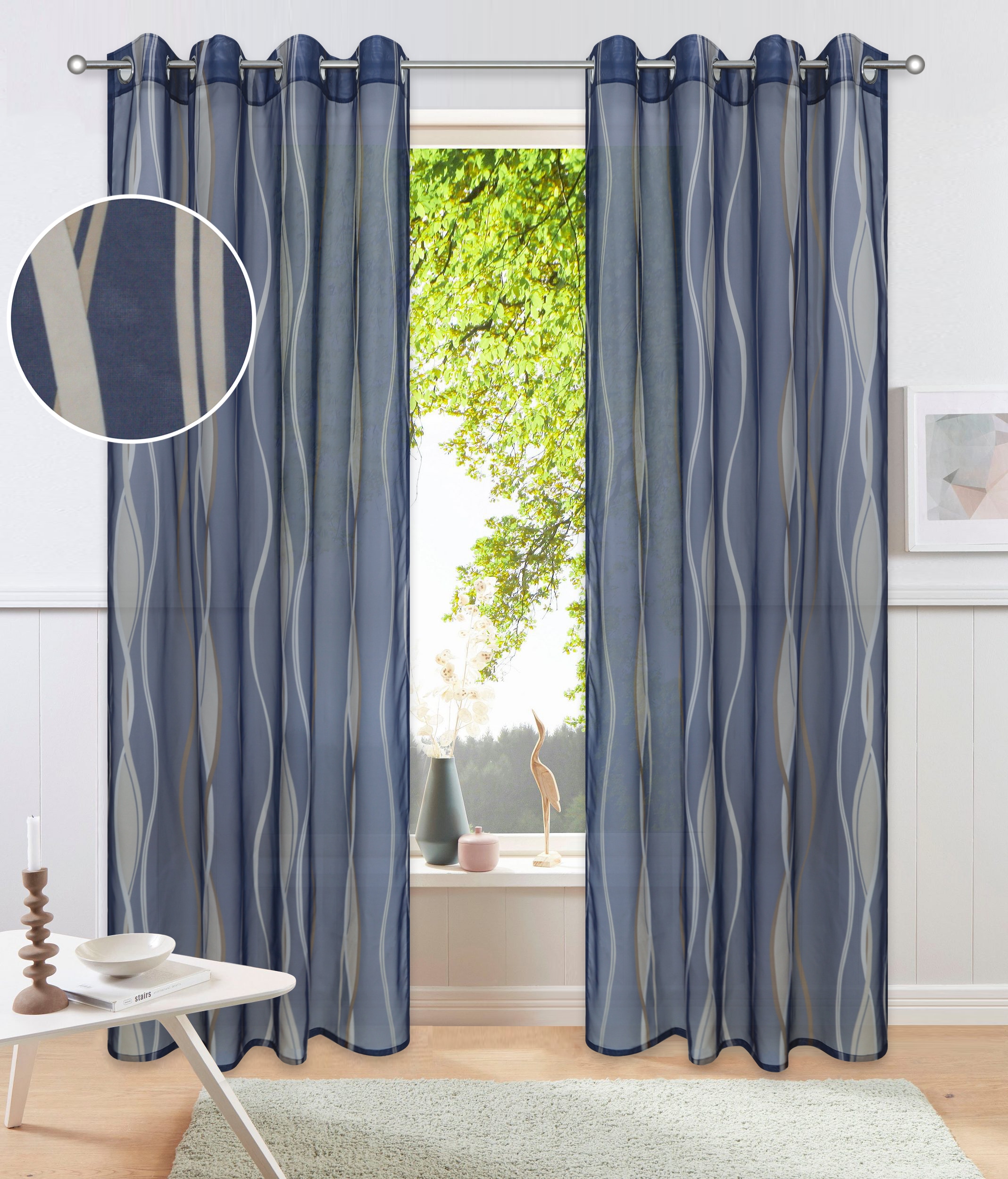 OTTO home Gardine »Dimona« Ösen 2 Stk. tlg. 2er-Set, transparent, Voile, Polyester