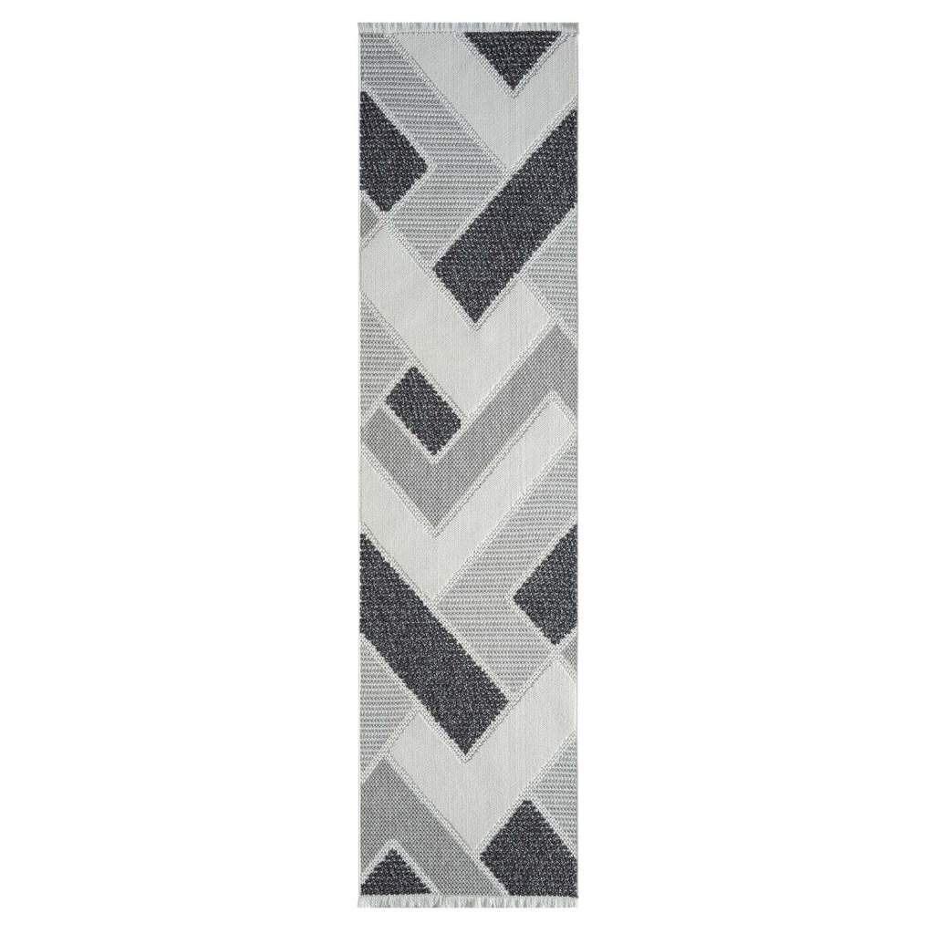 Carpet City Teppich »LINDO 8877«, rechteckig, 11 mm Höhe, Kurzflor, Hochtief-Muster/ 3D-Effekt, Fransen, Boho-Stil, Wohnzimmer