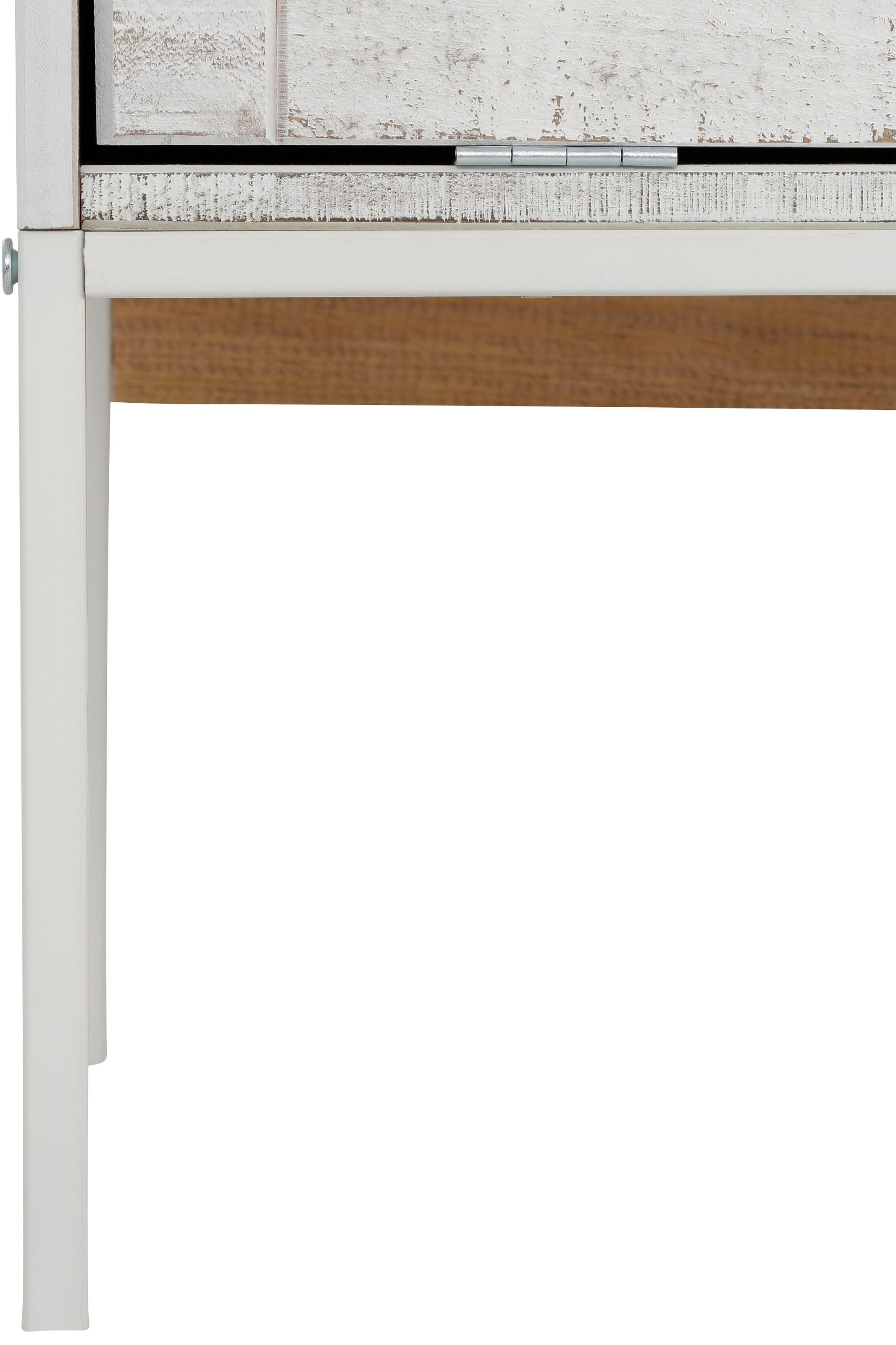 Home affaire Lowboard »Freya«, Kommode mit 2 Klappen, Metallgriffen, aus Massivholz, Breite 140 cm