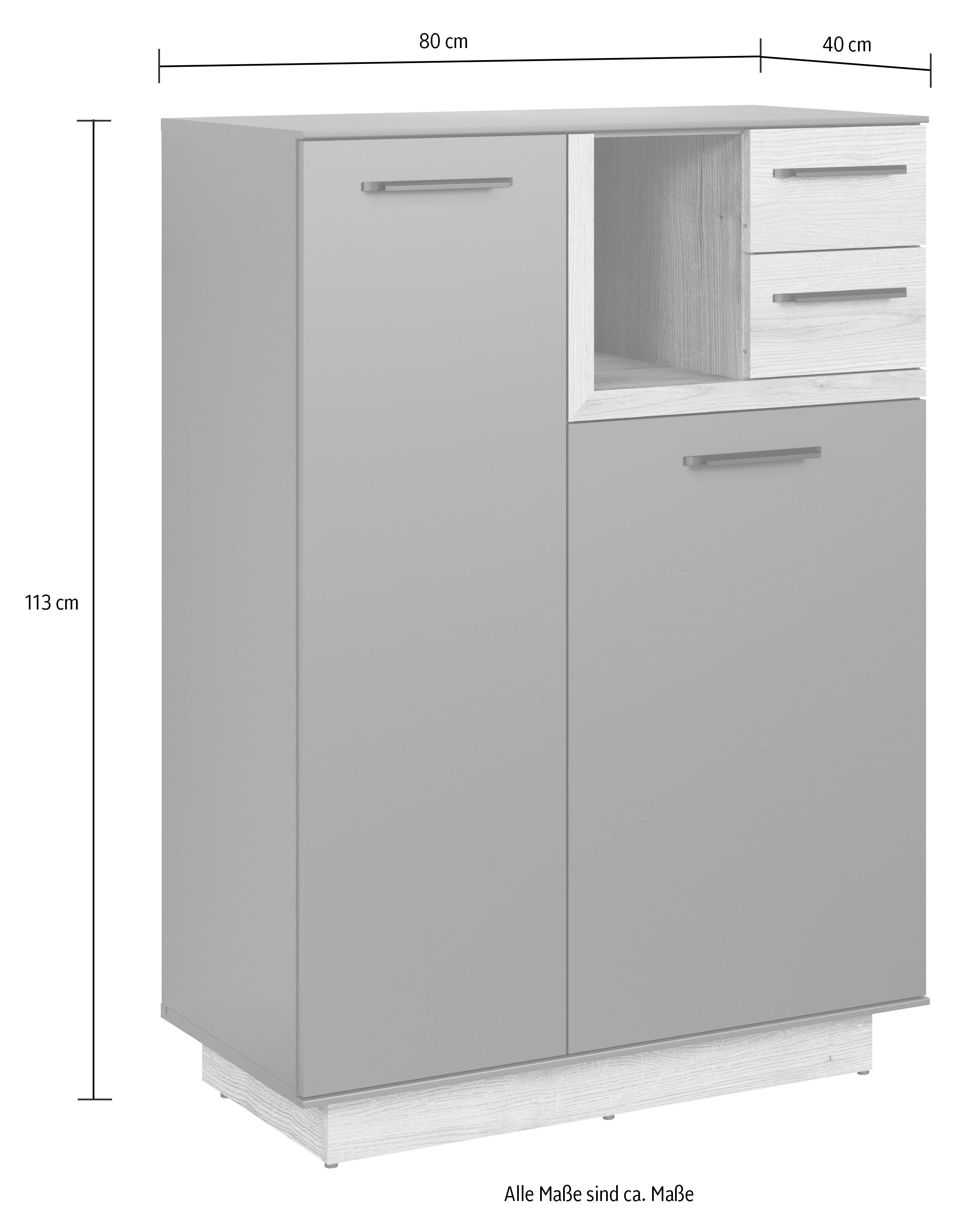 INOSIGN Kommode »Premont«, (1 St.), Maße B/H/T ca.: 80/113/40 cm, Soft-Close, Garderoben/Schuhschrank