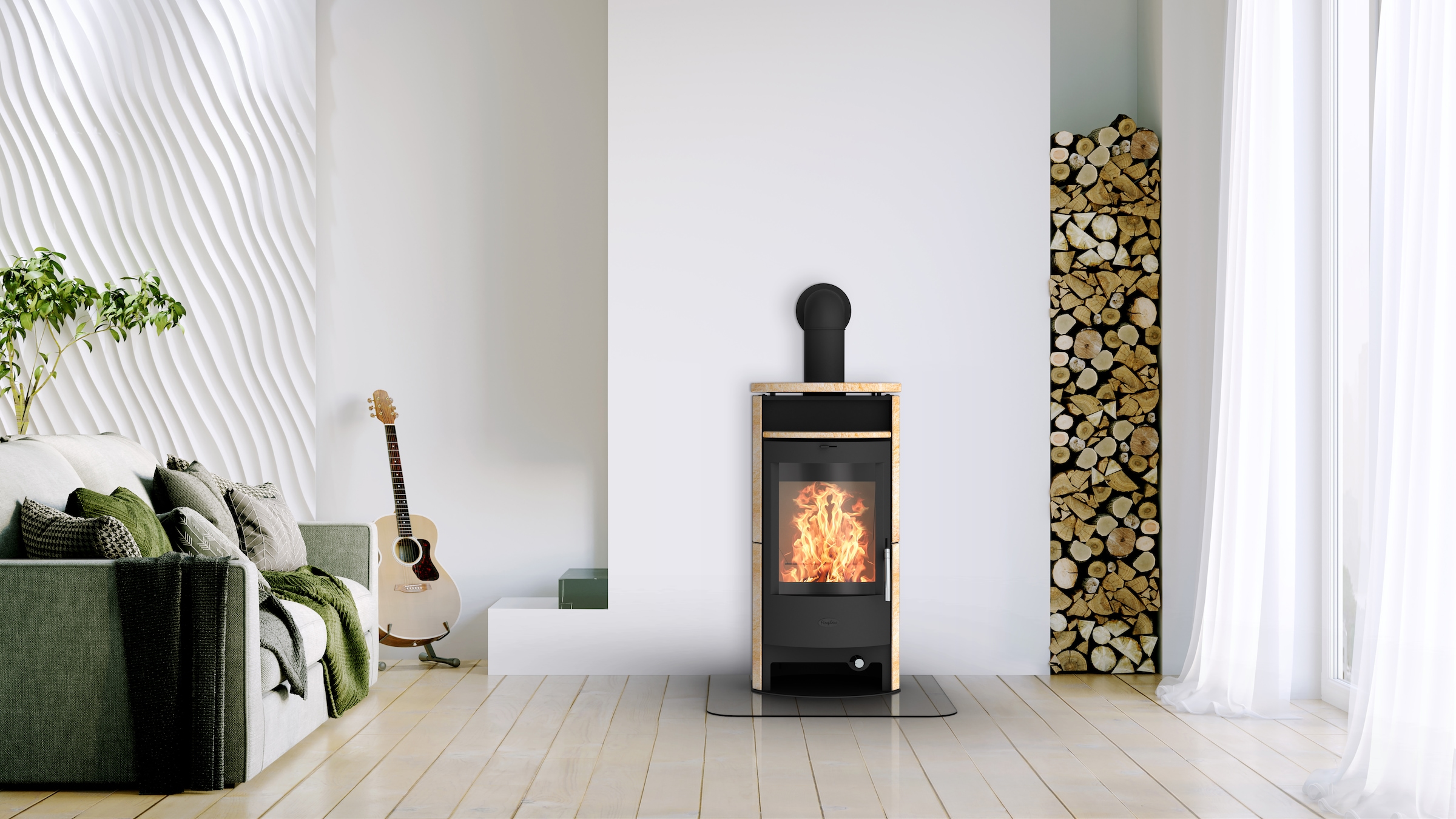 Fireplace Kaminofen »Heathus Parma Sandstein«, Dauerbrand