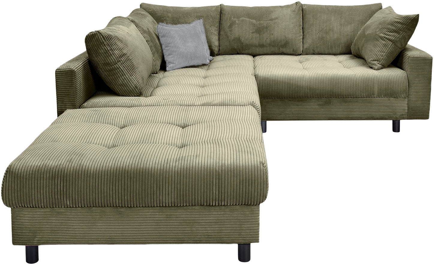 COLLECTION AB Ecksofa »Toni L-Form, B: 215 cm« mit Hocker & 2 Zierkissen, F günstig online kaufen