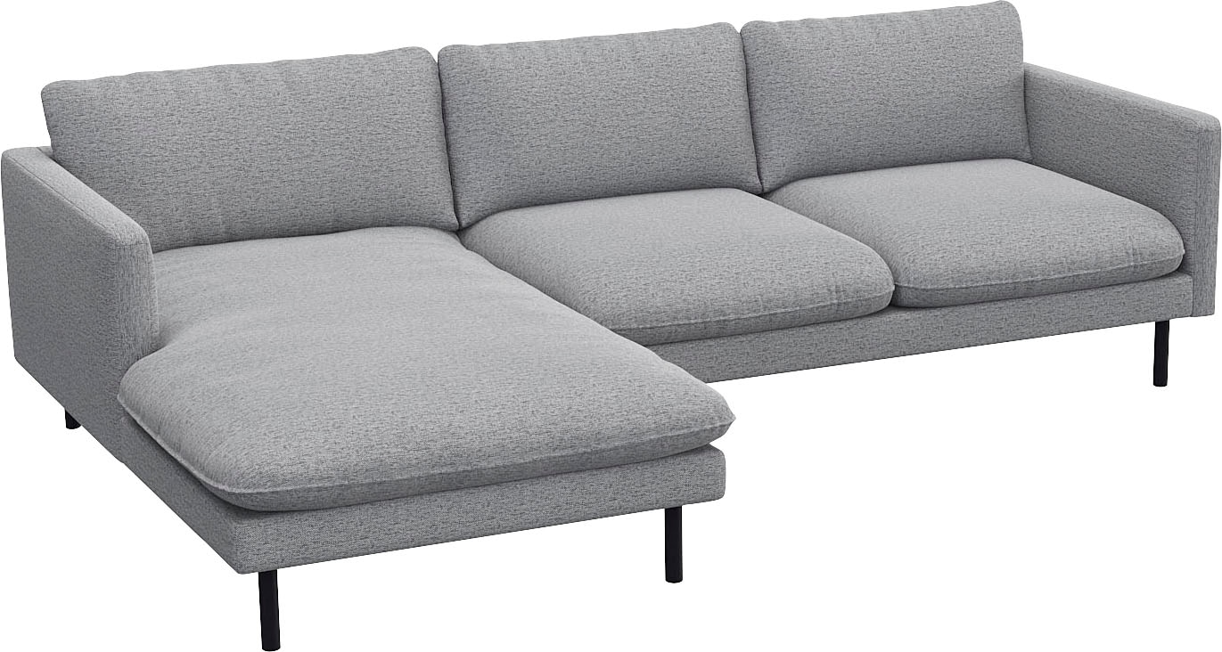 FLEXLUX Ecksofa »Bolzano, elegant und bequem, L-Form«, Sitzaufbau mit Kaltschaum & Stahl-Wellen, loose Sitz -& Rückenkissen