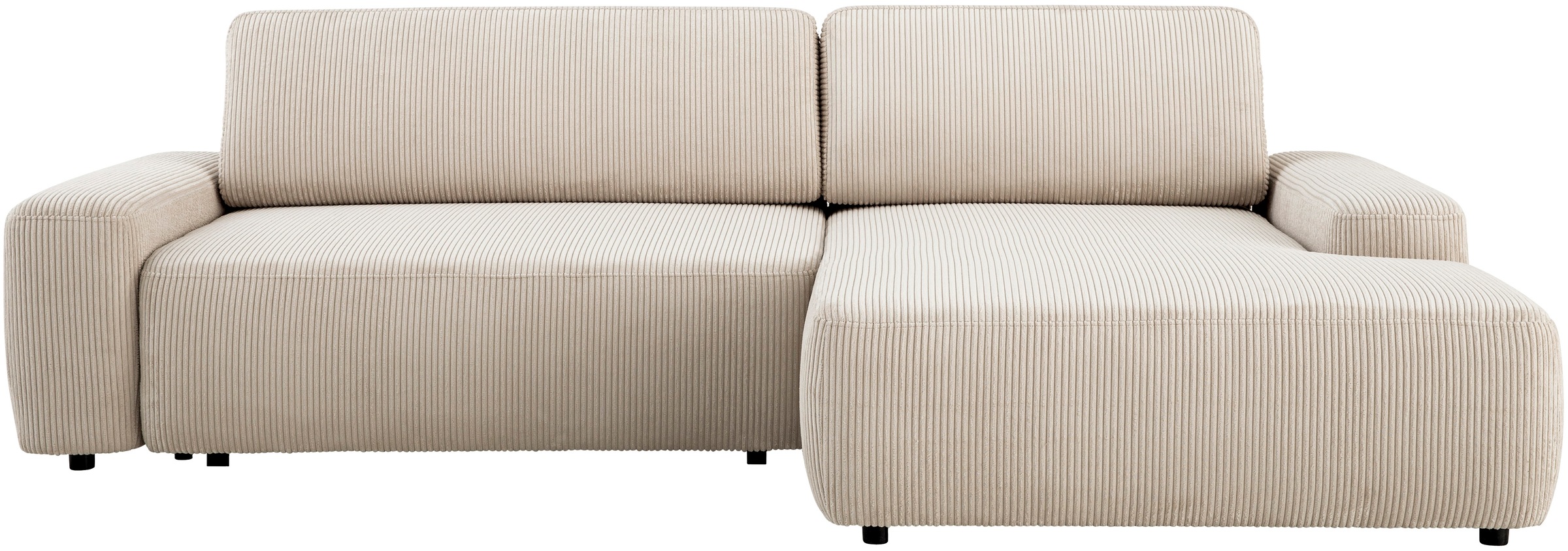 INOSIGN Ecksofa »TORGE (264cm), Schlafsofa in Cord, Samtvelours o Struktur fein, L-Form«, Schlaffunktion, Bettkasten, Liegefläche: 125/210 cm